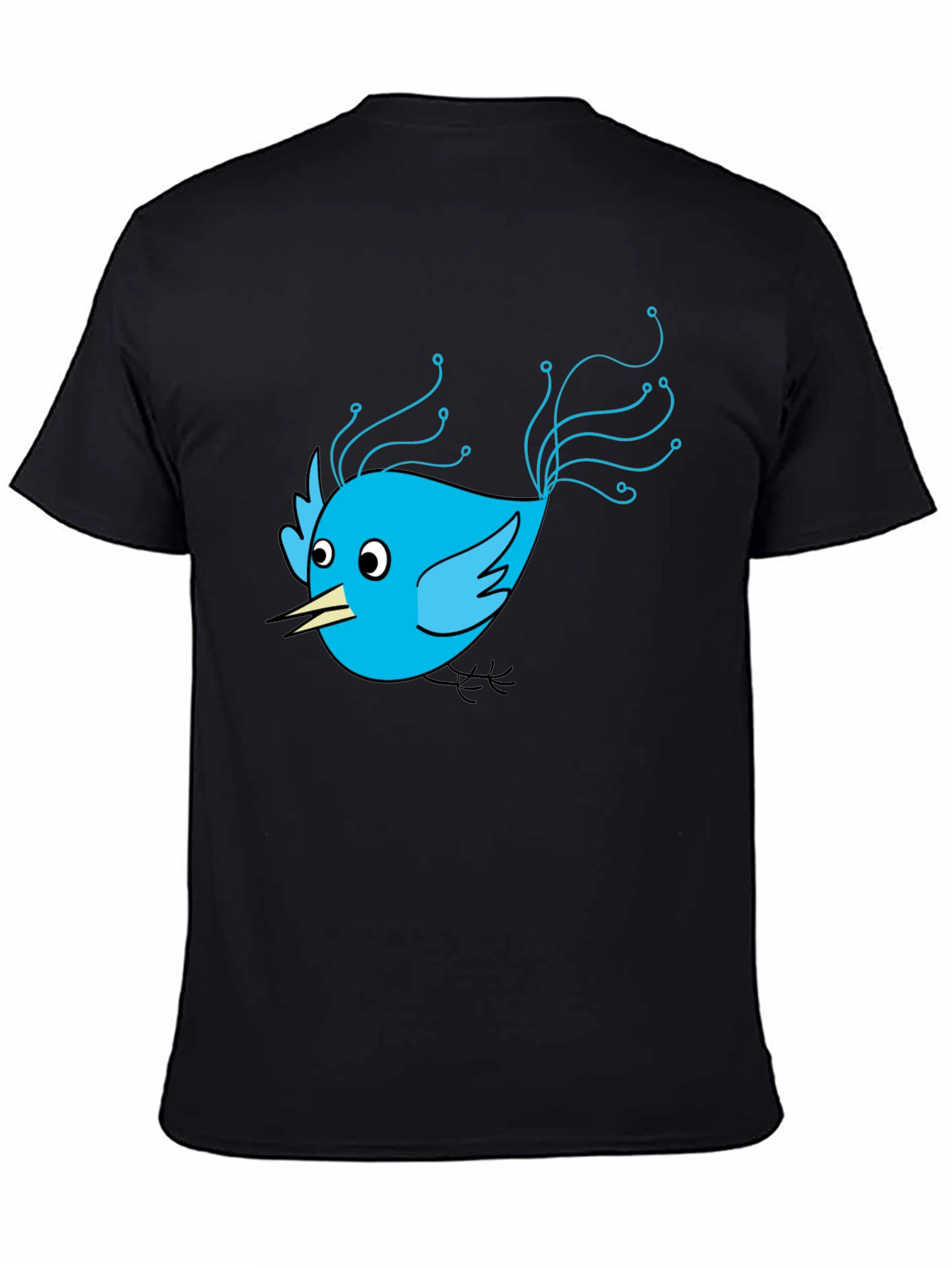 Tech Bird Graphic Tee - Black Cotton Blend