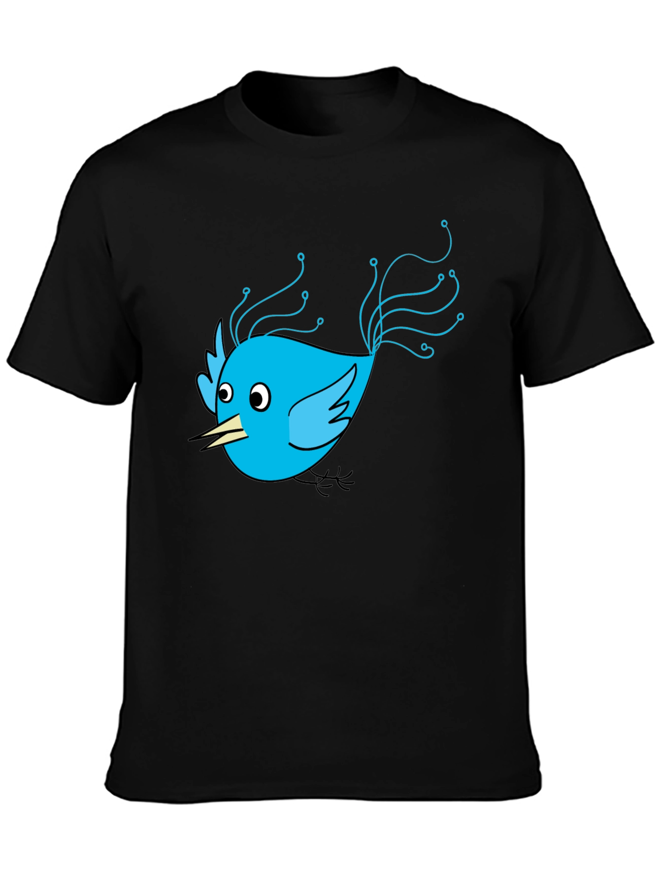 Tech Bird Graphic Tee - Black Cotton Blend