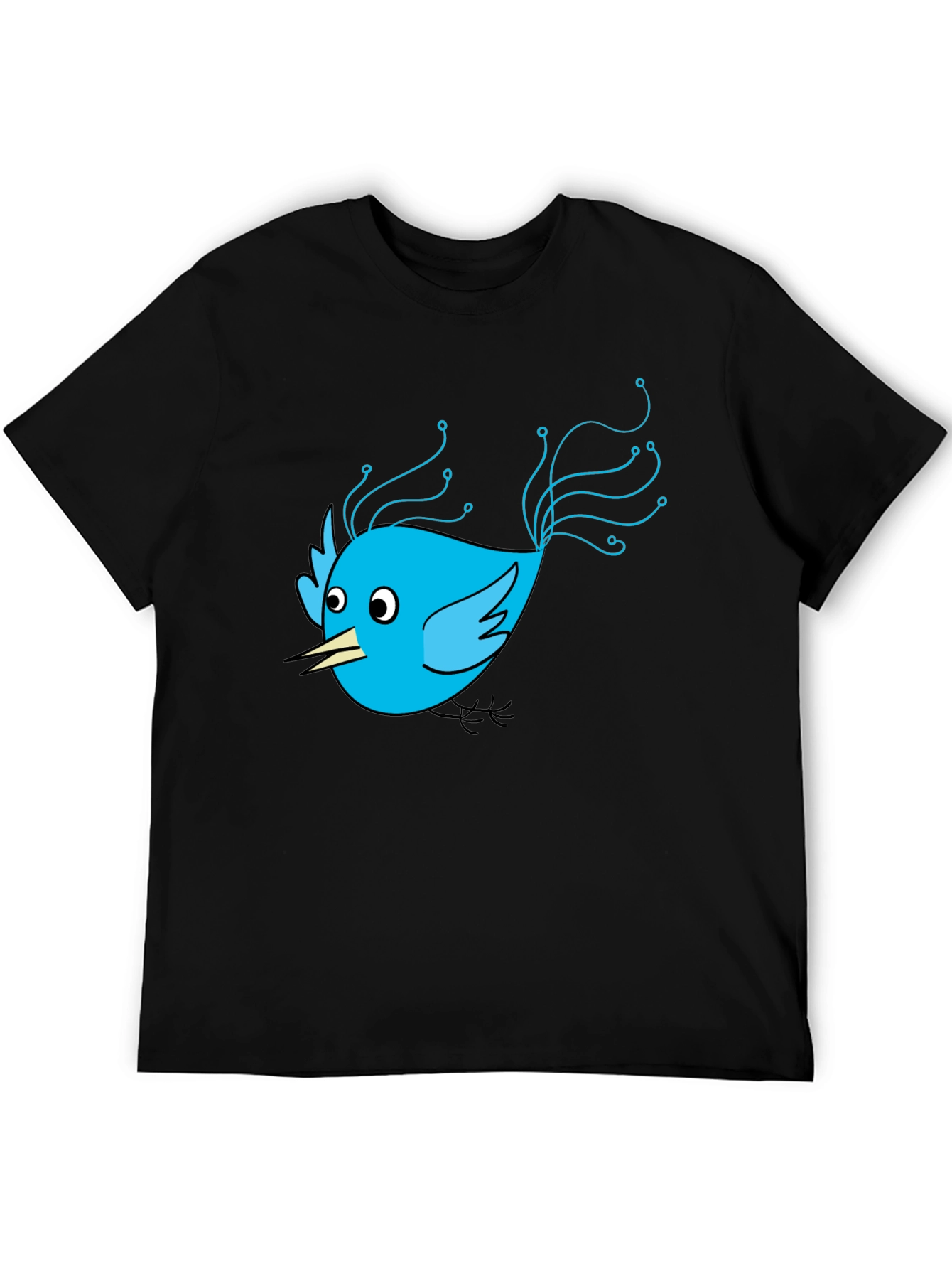 Tech Bird Graphic Tee - Black Cotton Blend