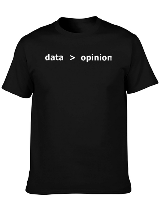Data Over Opinion Black Graphic Tee