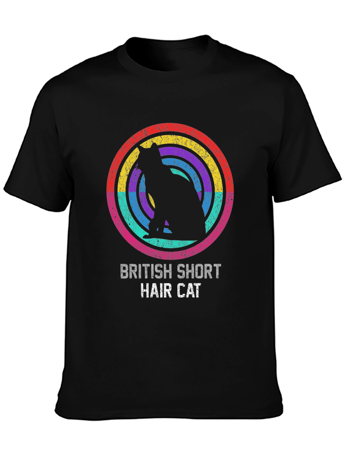 British Shorthair Cat Rainbow T-Shirt