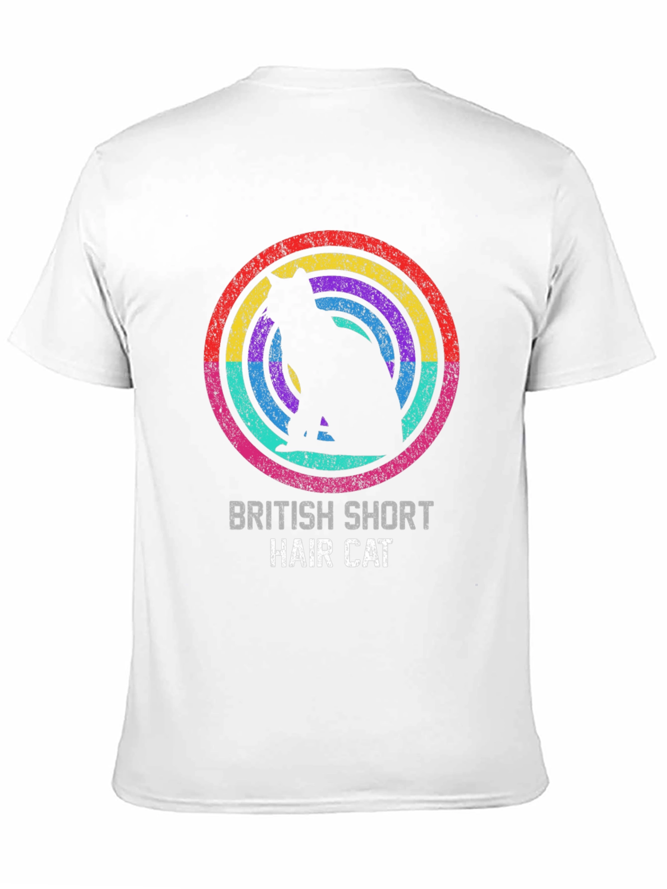 British Shorthair Cat Rainbow T-Shirt