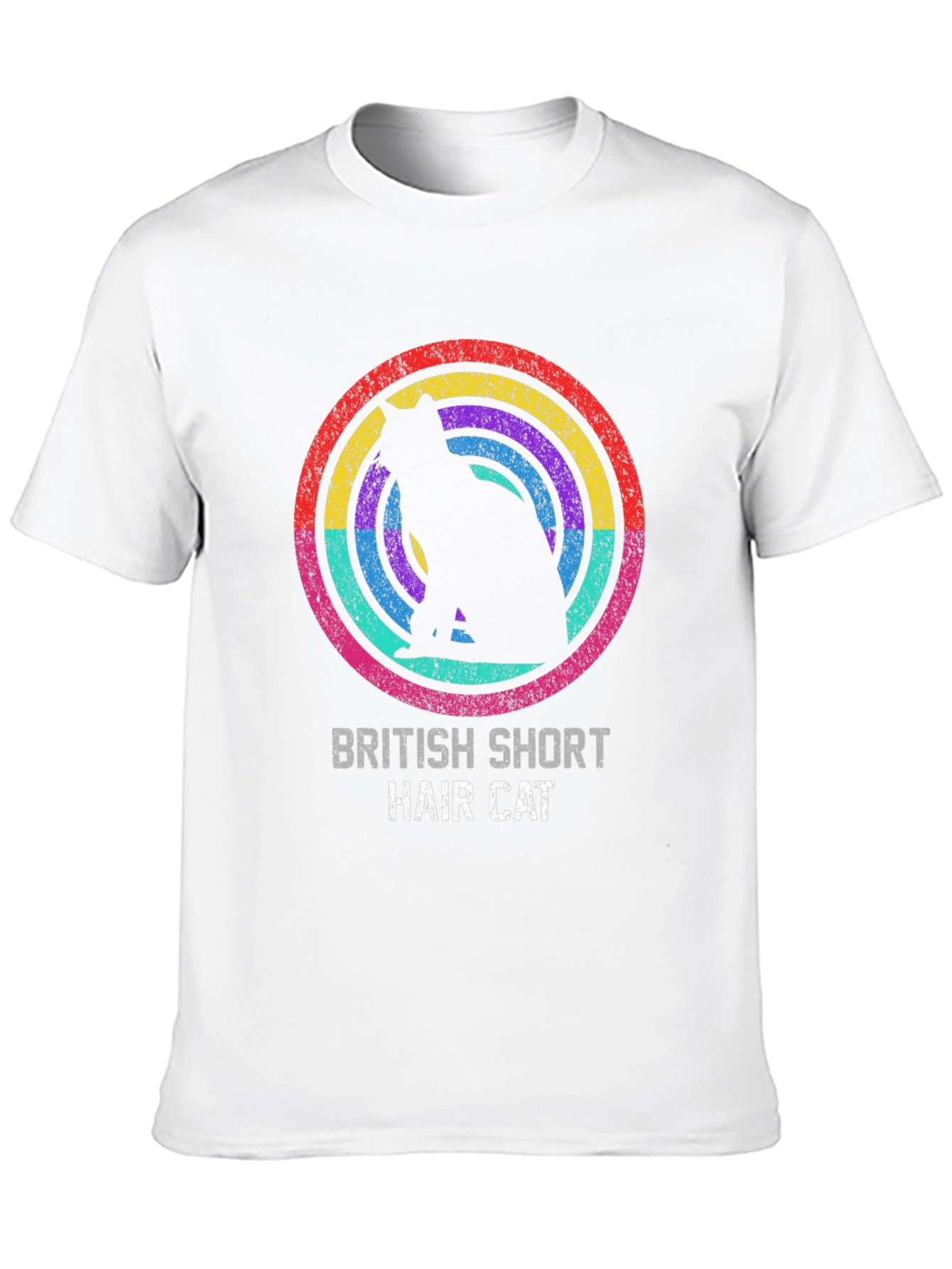 British Shorthair Cat Rainbow T-Shirt