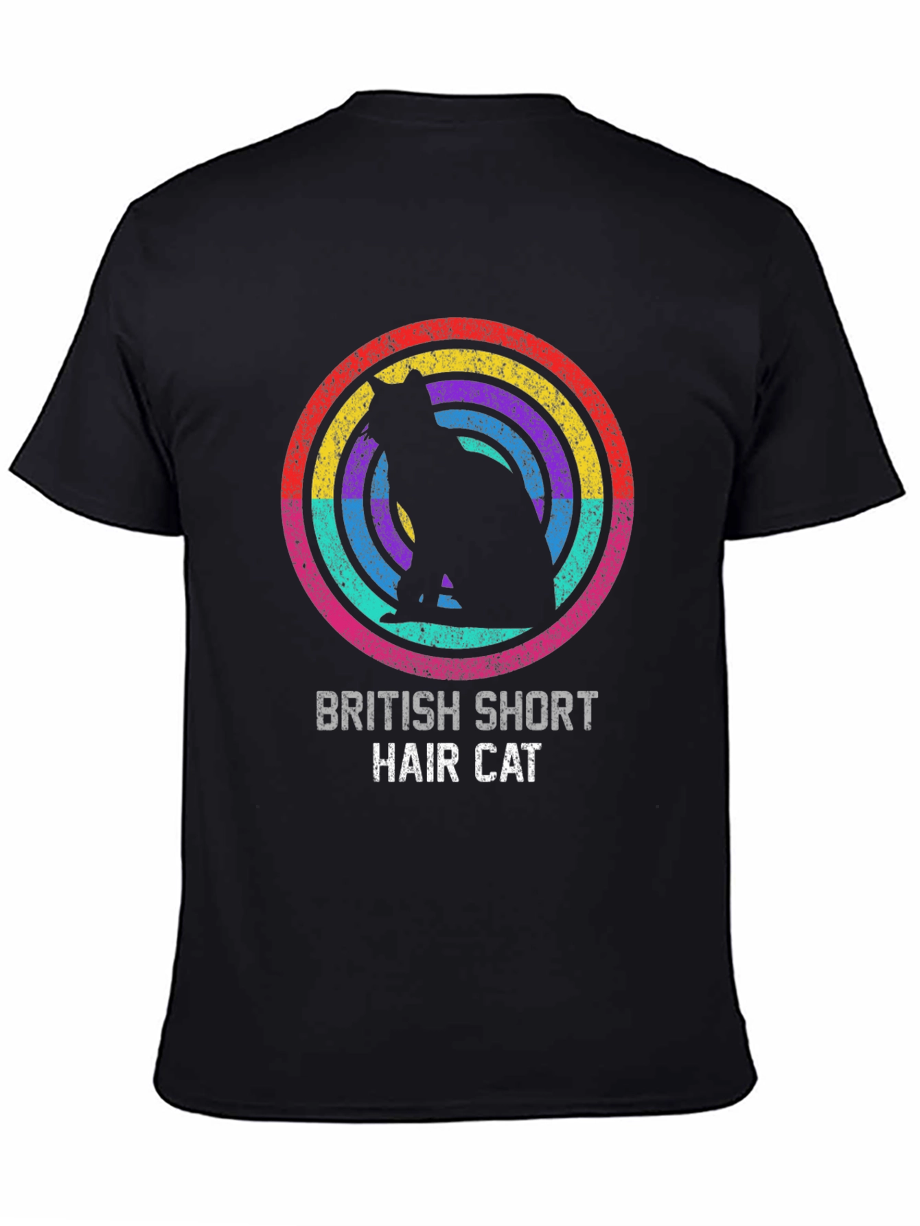 British Shorthair Cat Rainbow T-Shirt