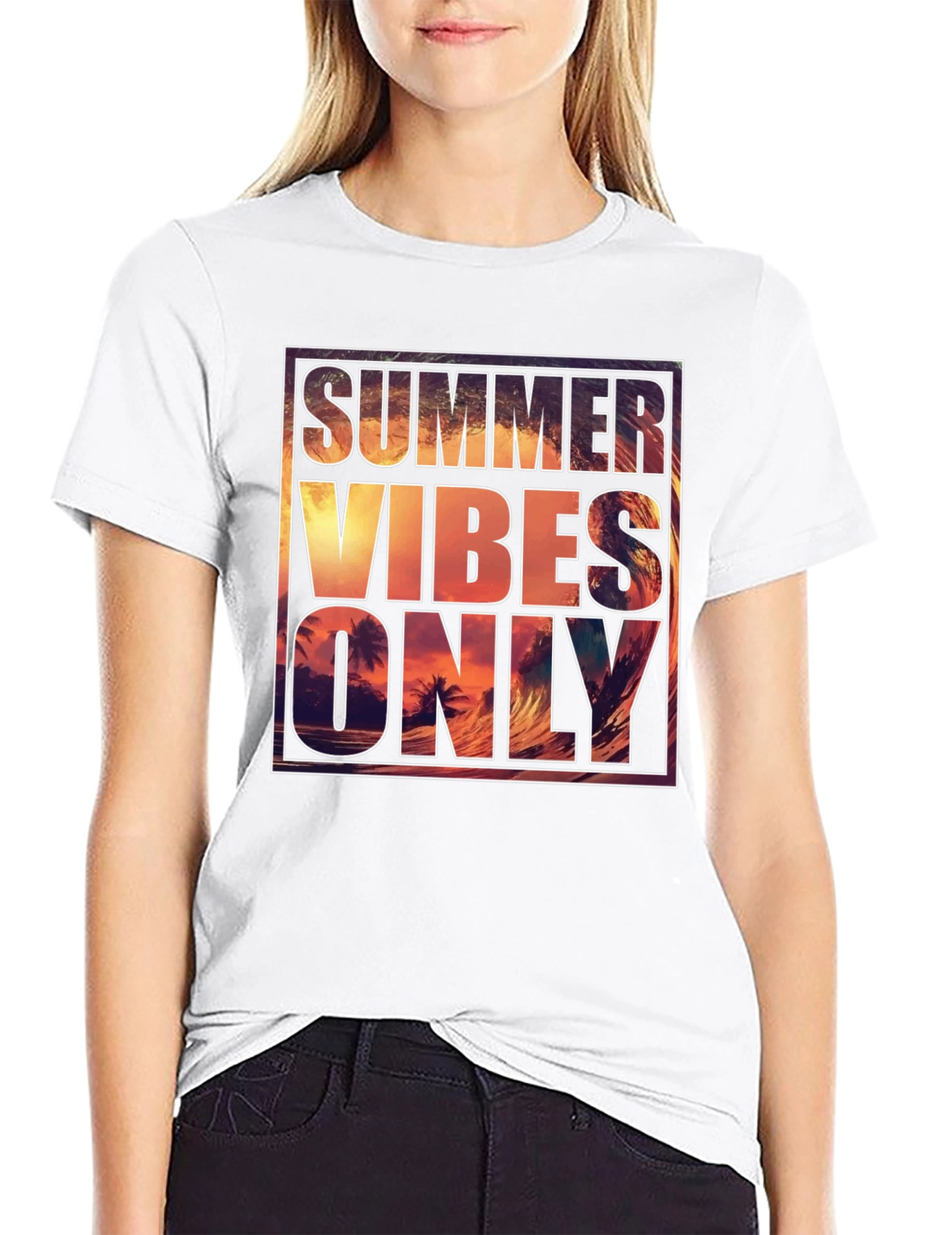 Summer Vibes Graphic Tee - Mens Black T-Shirt