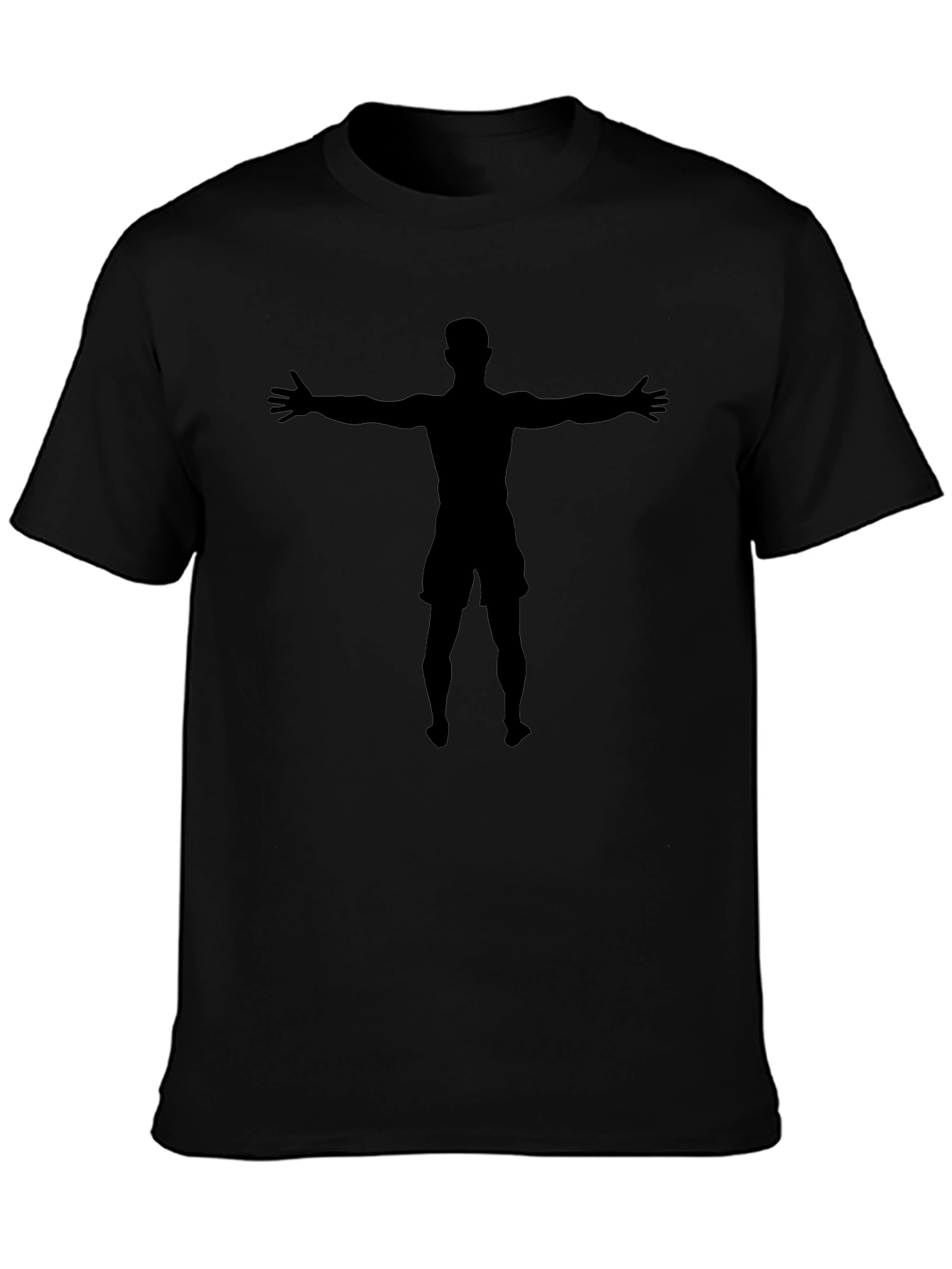 Silhouette Athlete Graphic Tee - Black Cotton Comfort