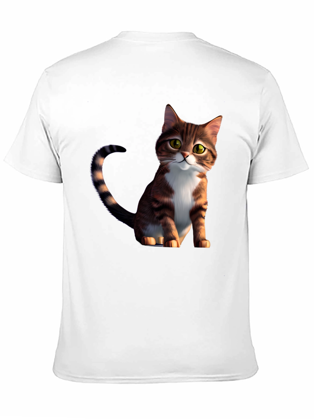 Cartoon Cat Graphic Black T-Shirt