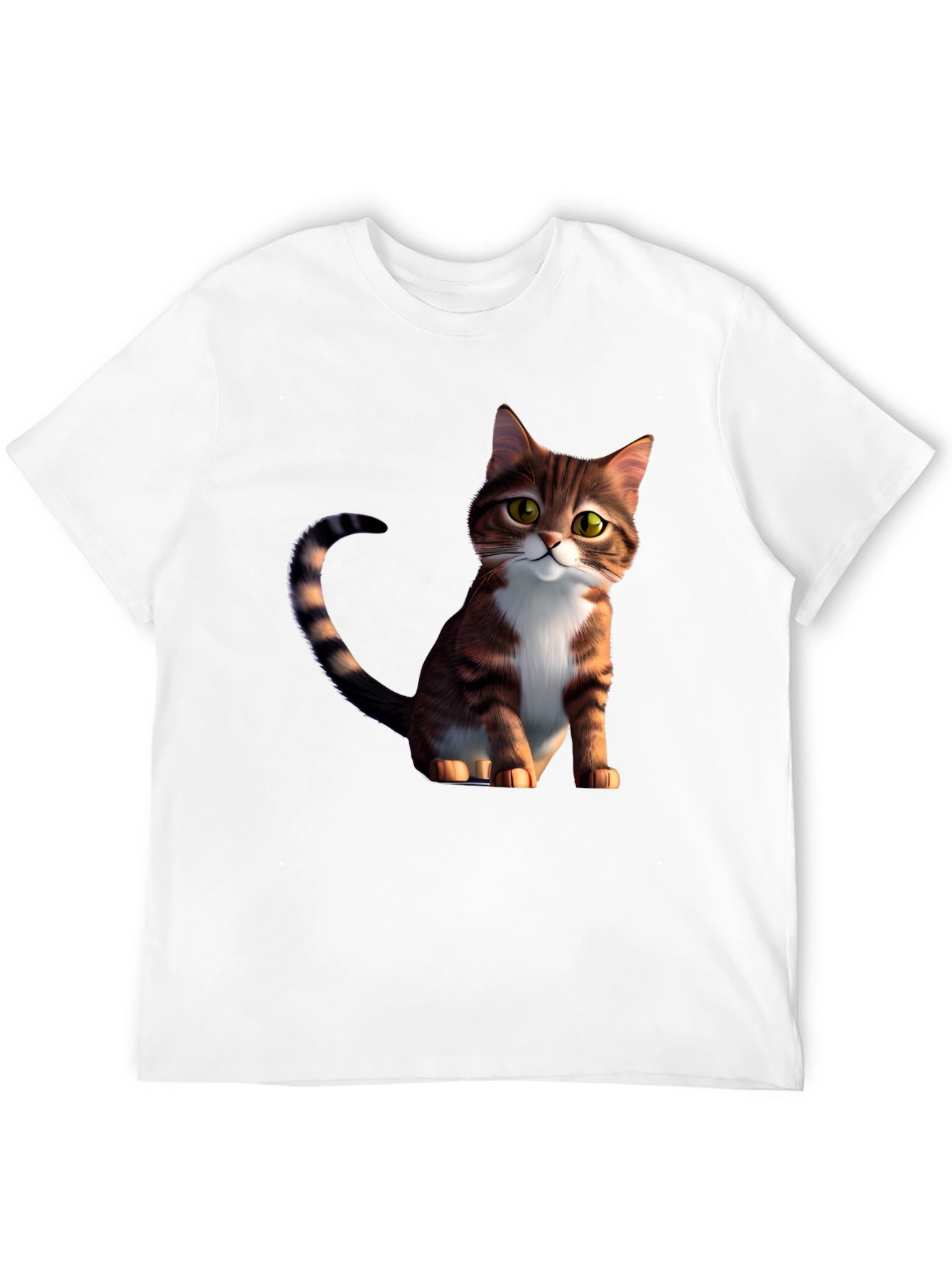 Cartoon Cat Graphic Black T-Shirt