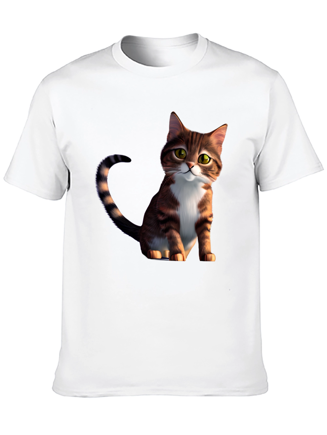 Cartoon Cat Graphic Black T-Shirt