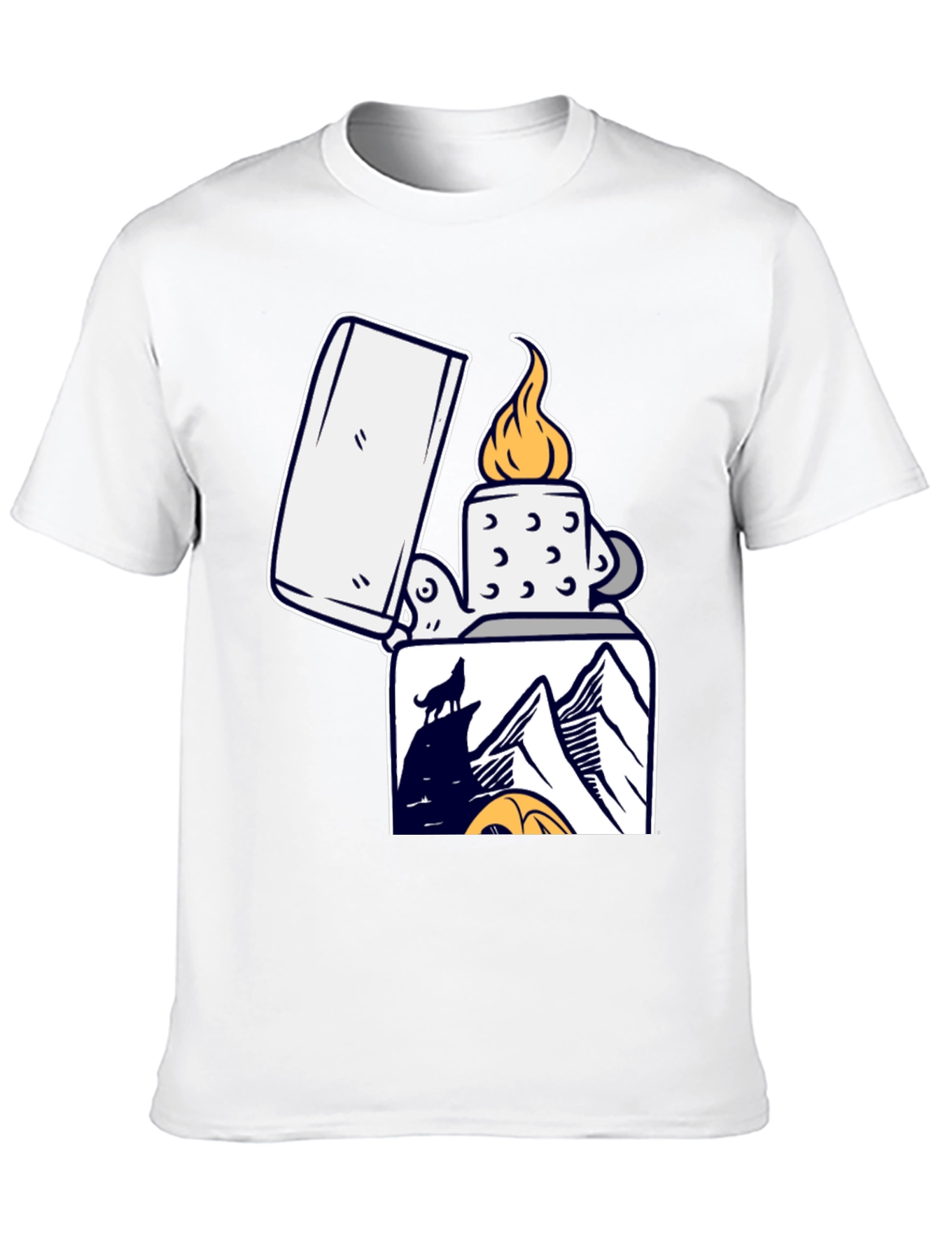 Lighter Wolf Mountain Graphic T-Shirt