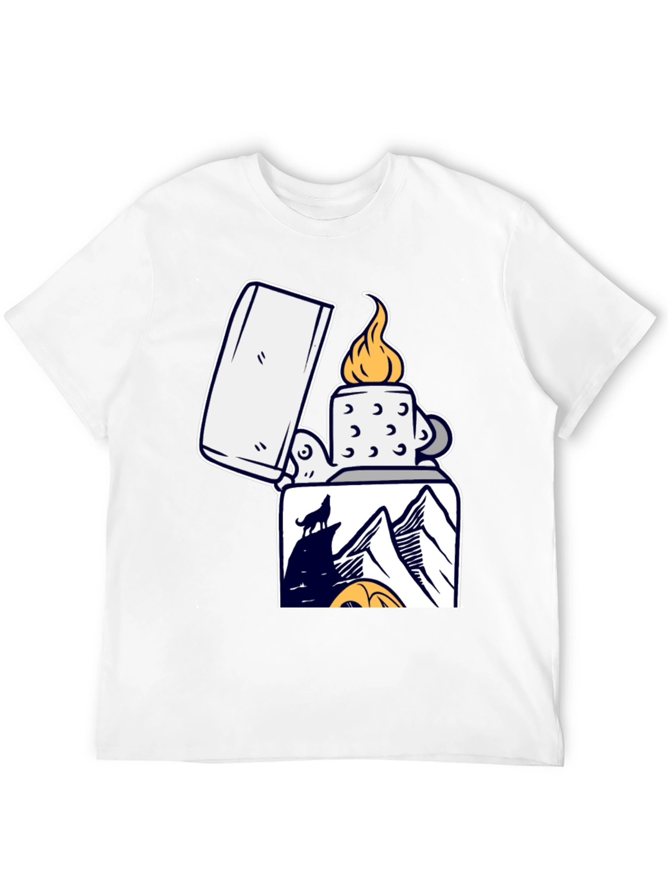 Lighter Wolf Mountain Graphic T-Shirt