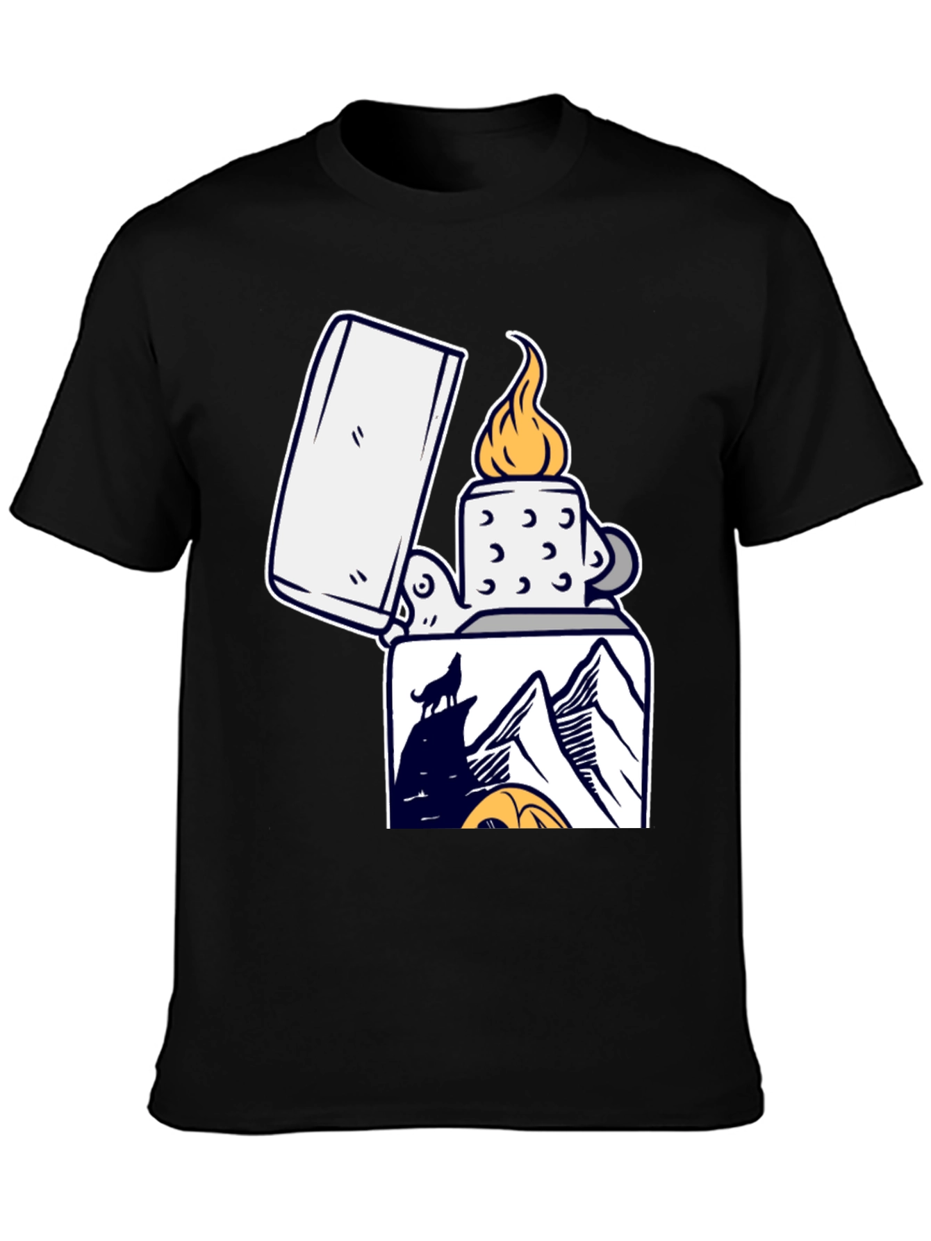 Lighter Wolf Mountain Graphic T-Shirt
