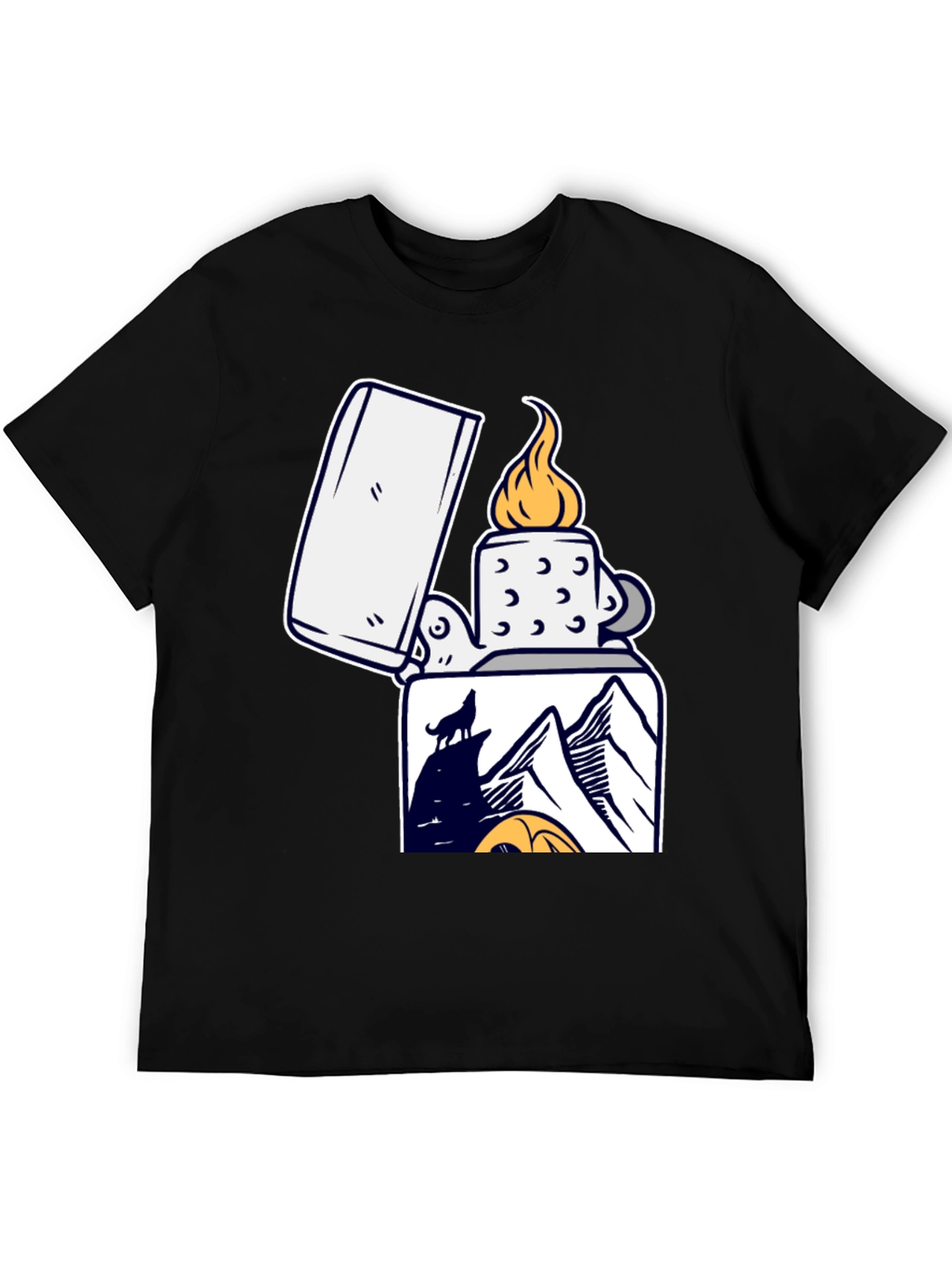 Lighter Wolf Mountain Graphic T-Shirt