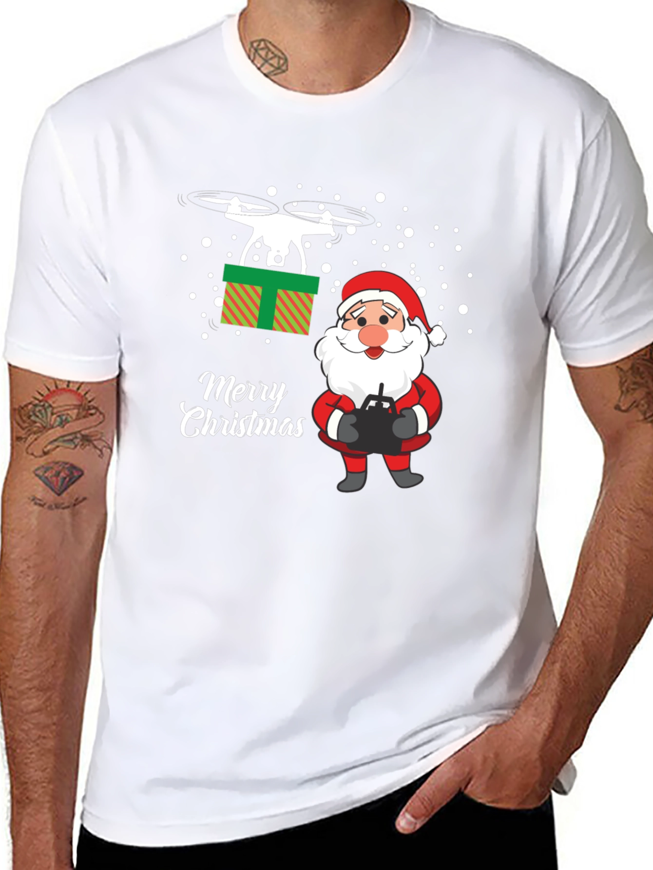 Santa Drone Delivery Christmas T-Shirt
