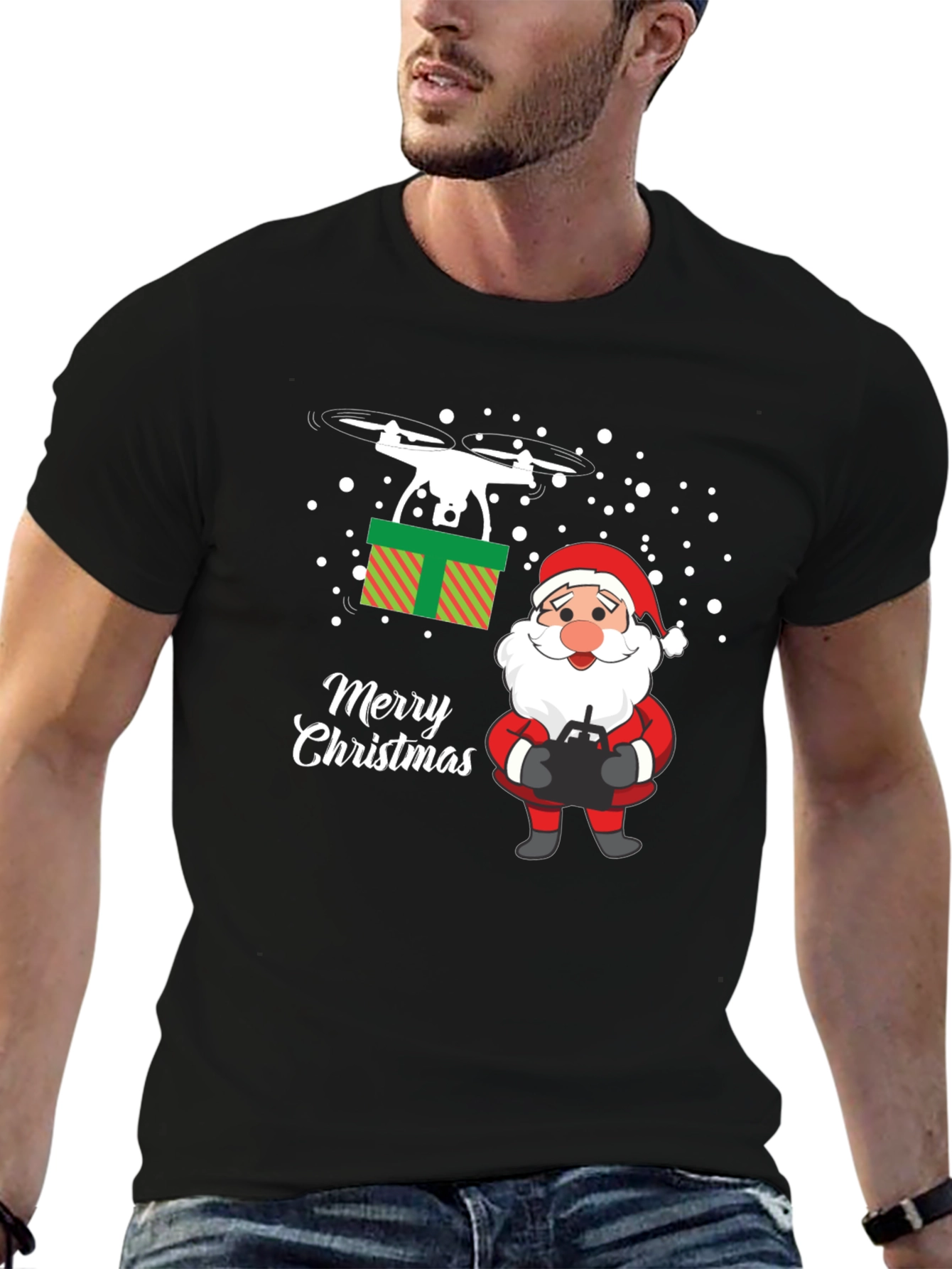 Santa Drone Delivery Christmas T-Shirt