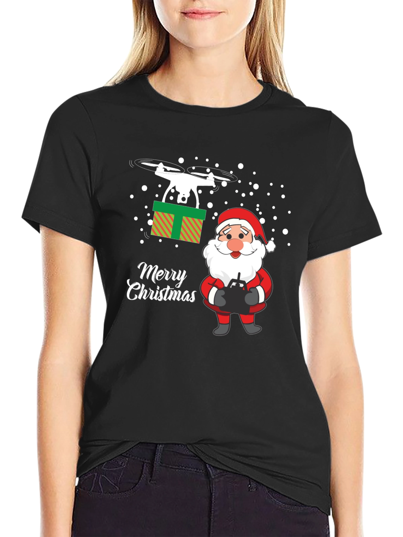 Santa Drone Delivery Christmas T-Shirt
