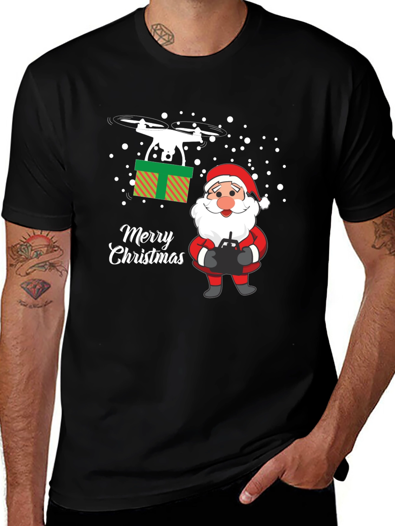 Santa Drone Delivery Christmas T-Shirt
