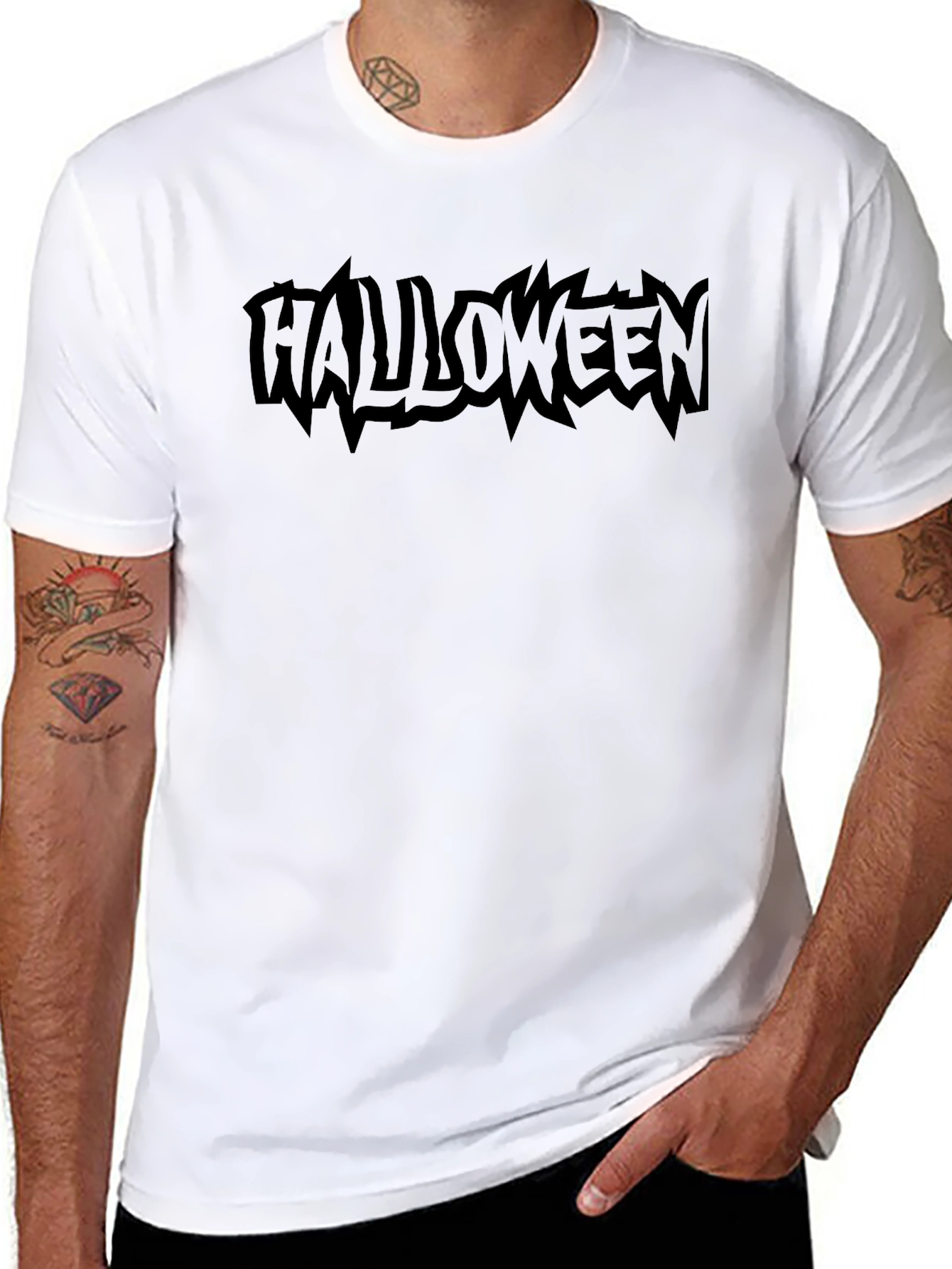 Halloween Graphic T-Shirt - Mens Black Crew Neck Tee