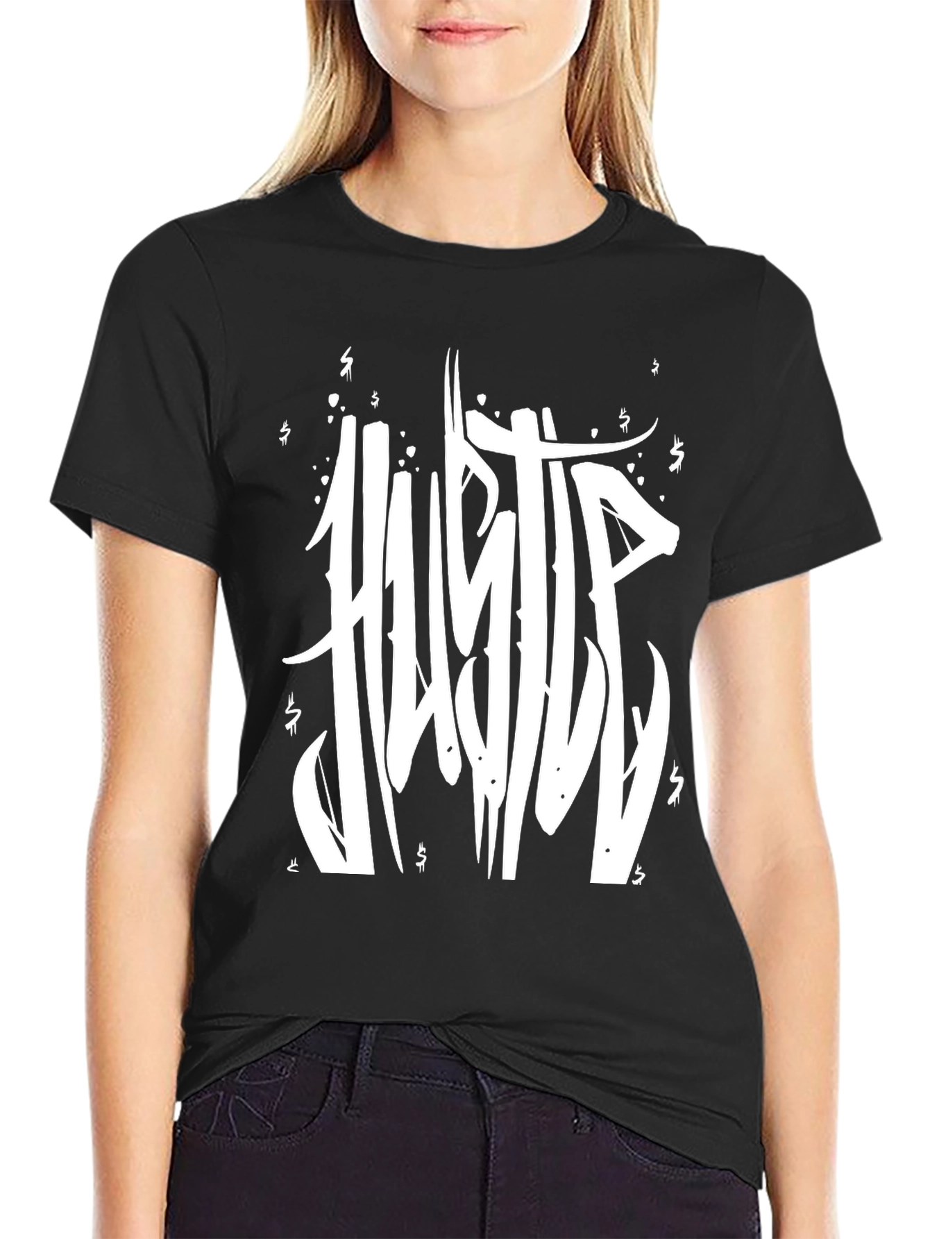 Hustle Graphic Print Black T-Shirt
