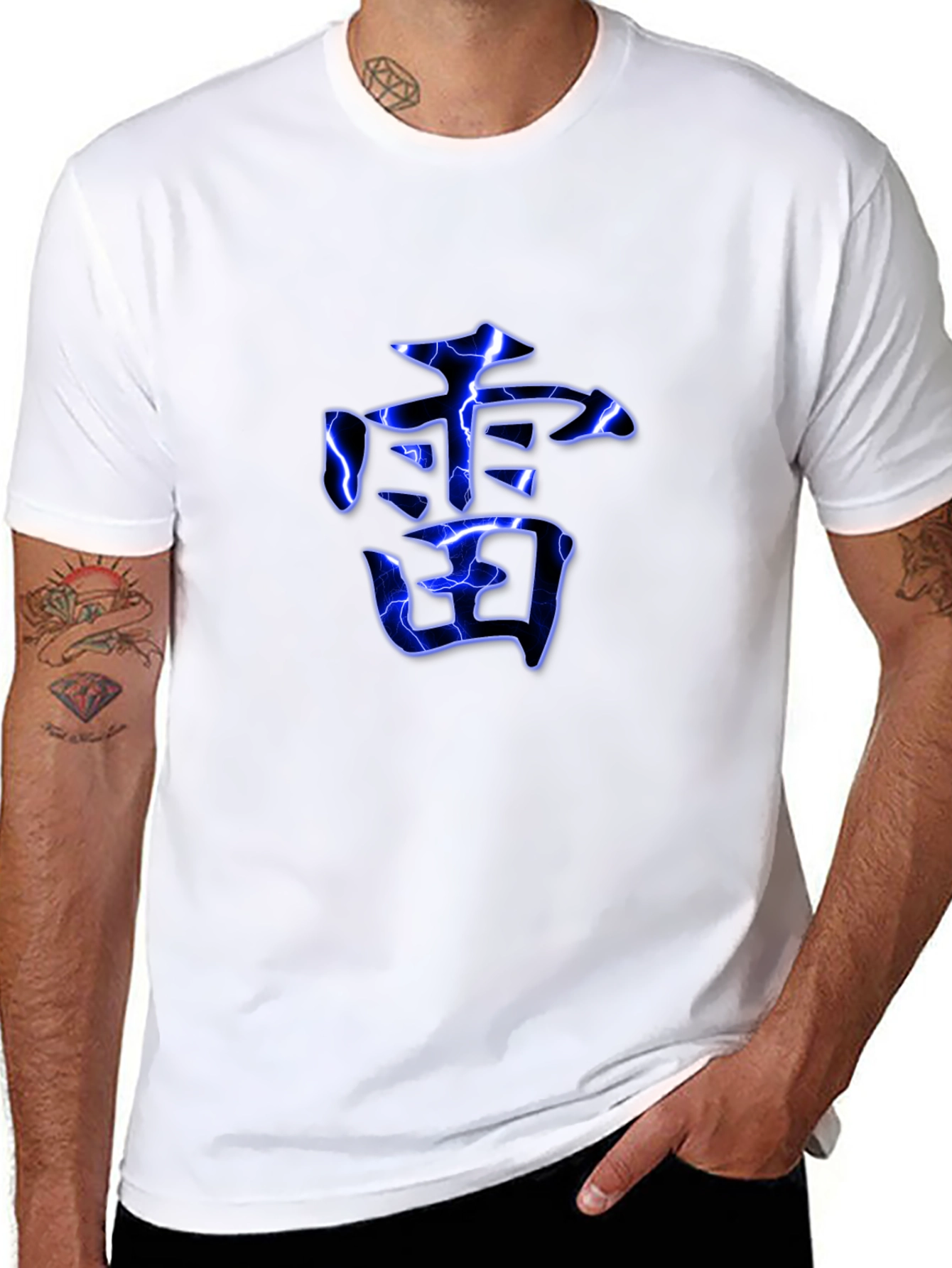 Electric Kanji Graphic Black T-Shirt