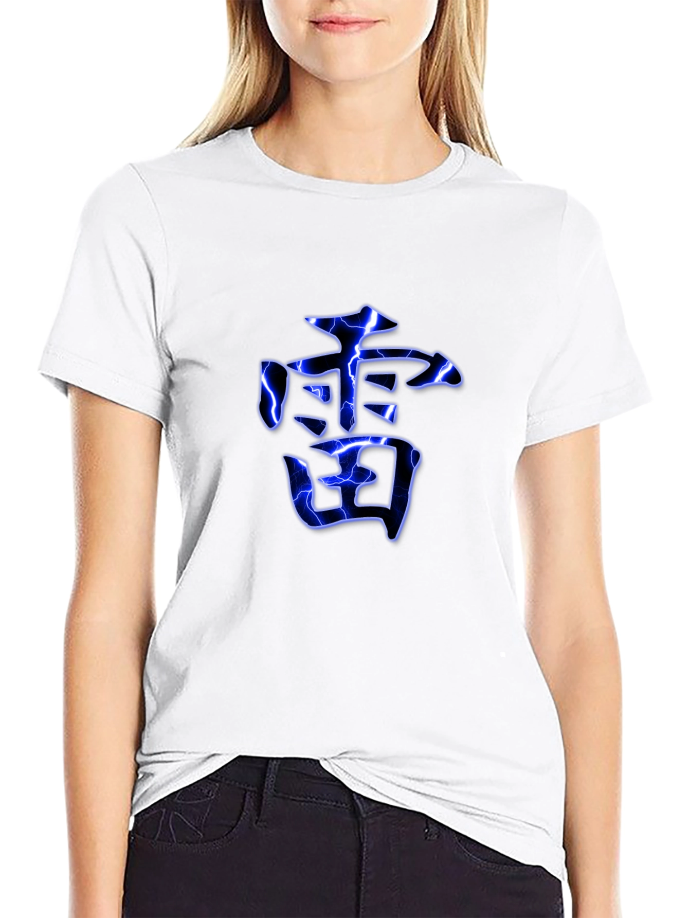 Electric Kanji Graphic Black T-Shirt