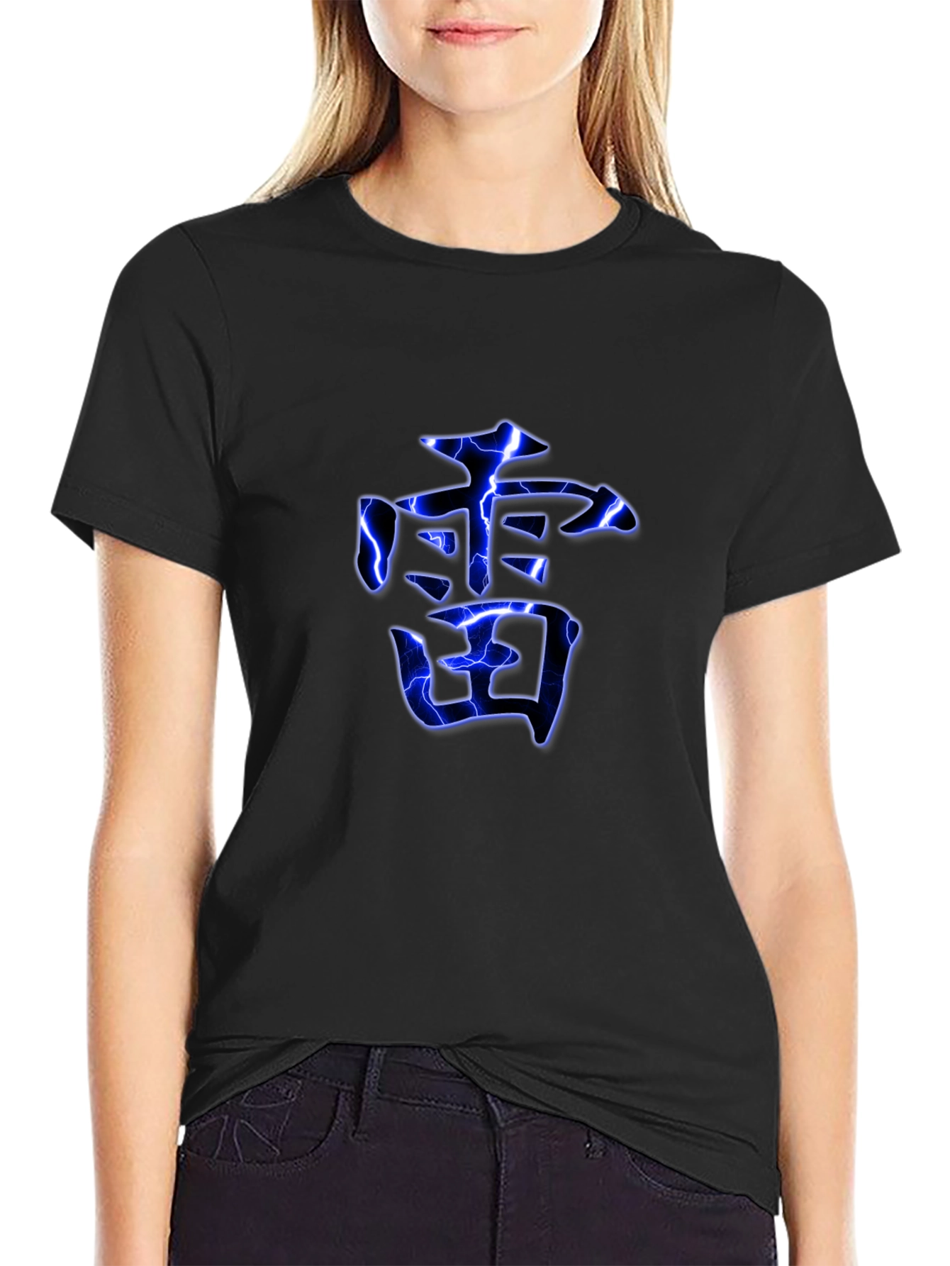 Electric Kanji Graphic Black T-Shirt