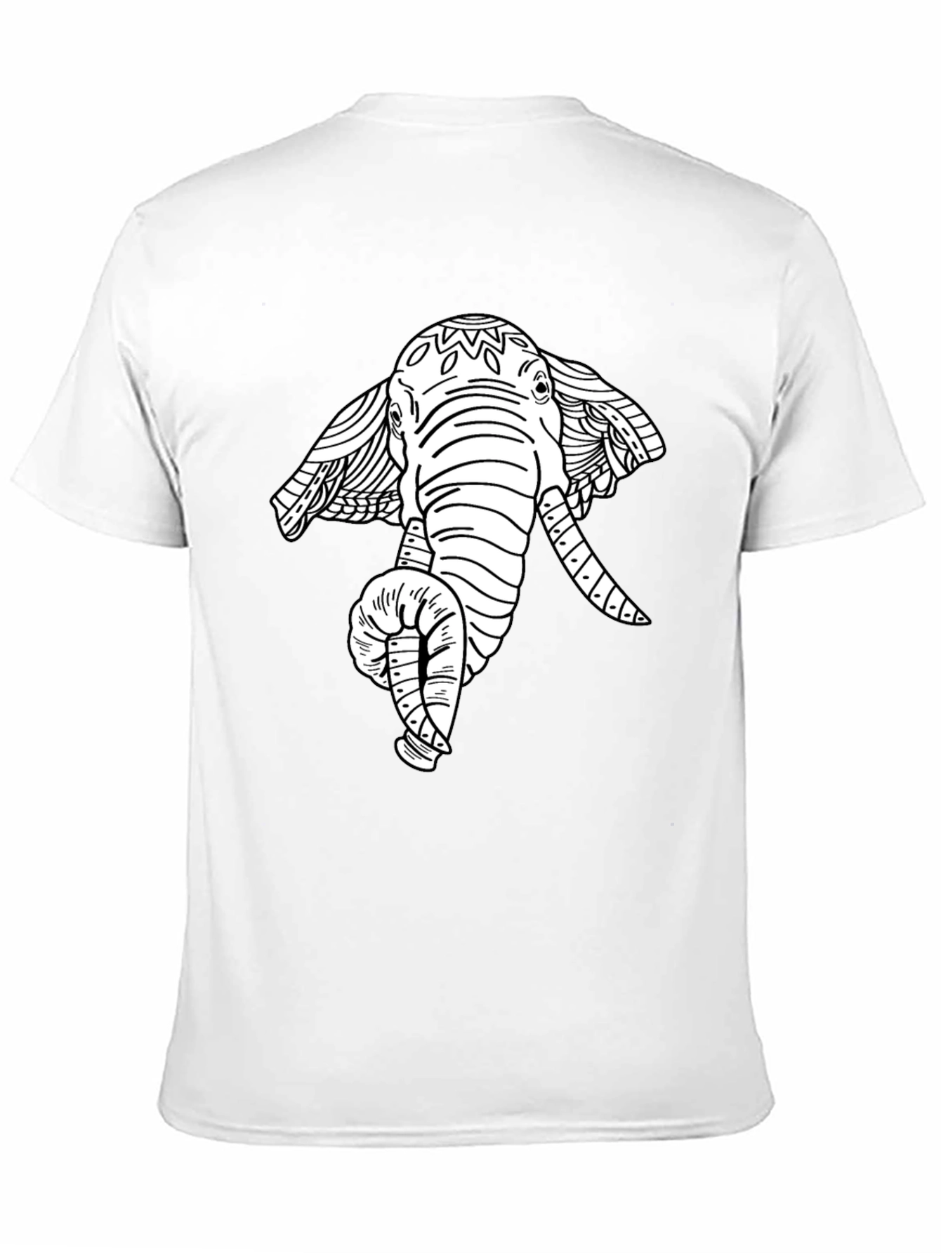 Elephant Graphic Tee - Artistic Print Black T-Shirt