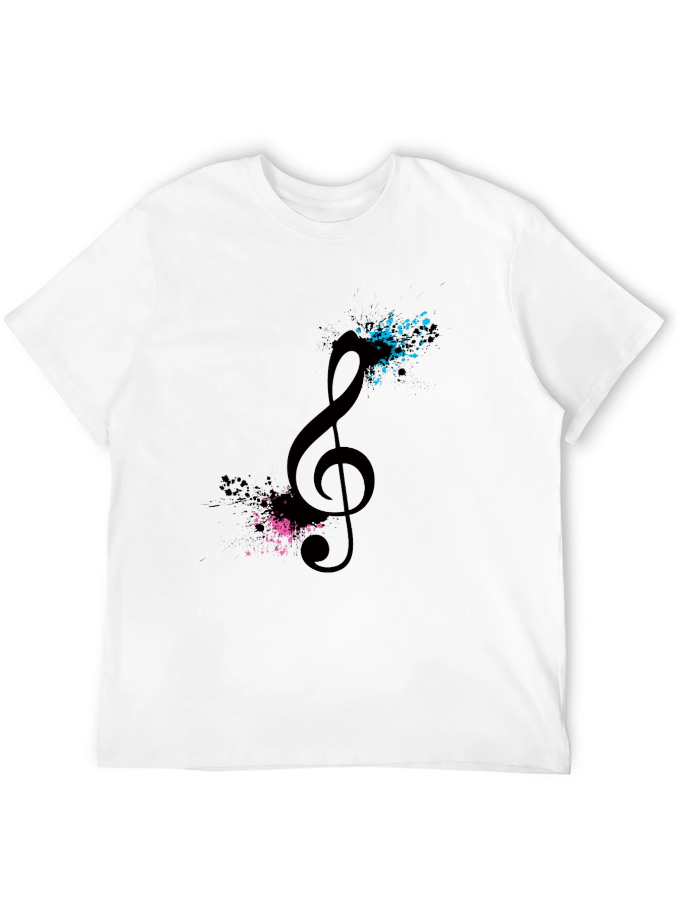 Music Note Splash Black T-Shirt