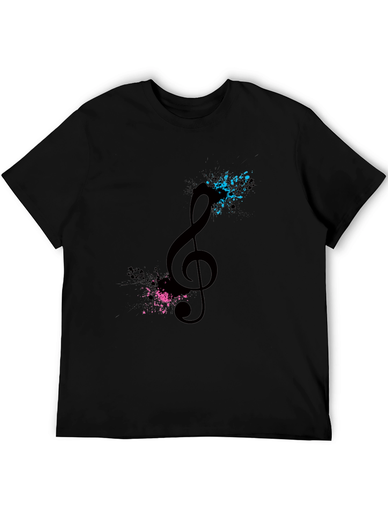 Music Note Splash Black T-Shirt