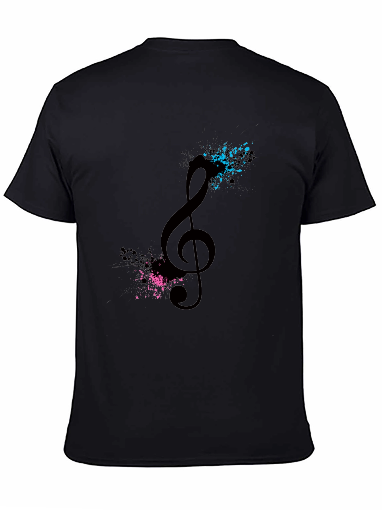 Music Note Splash Black T-Shirt