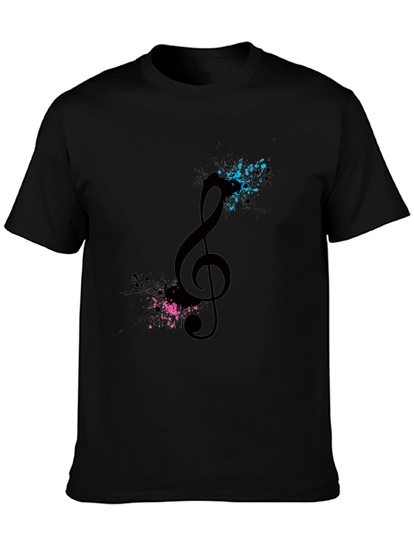 Music Note Splash Black T-Shirt