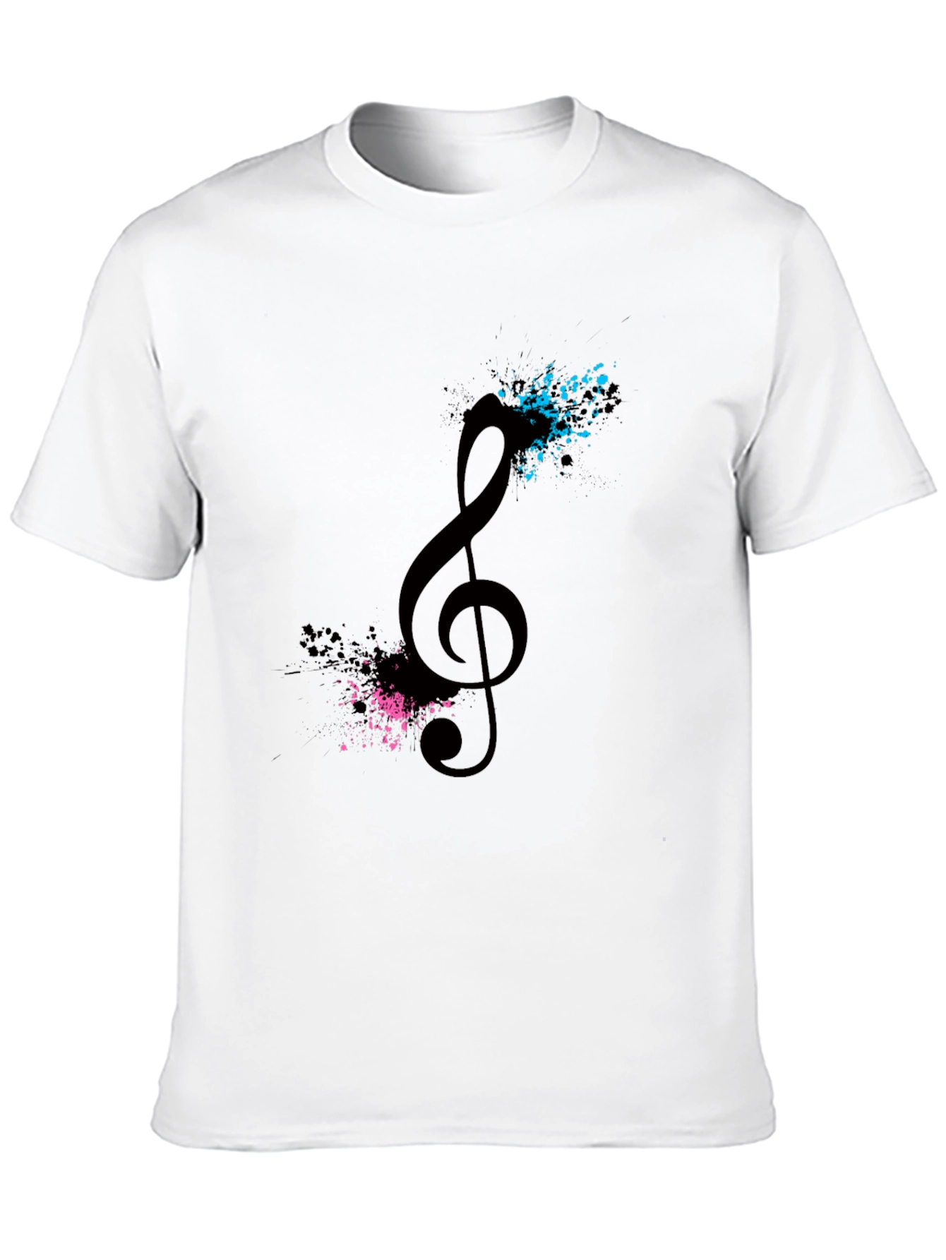 Music Note Splash Black T-Shirt