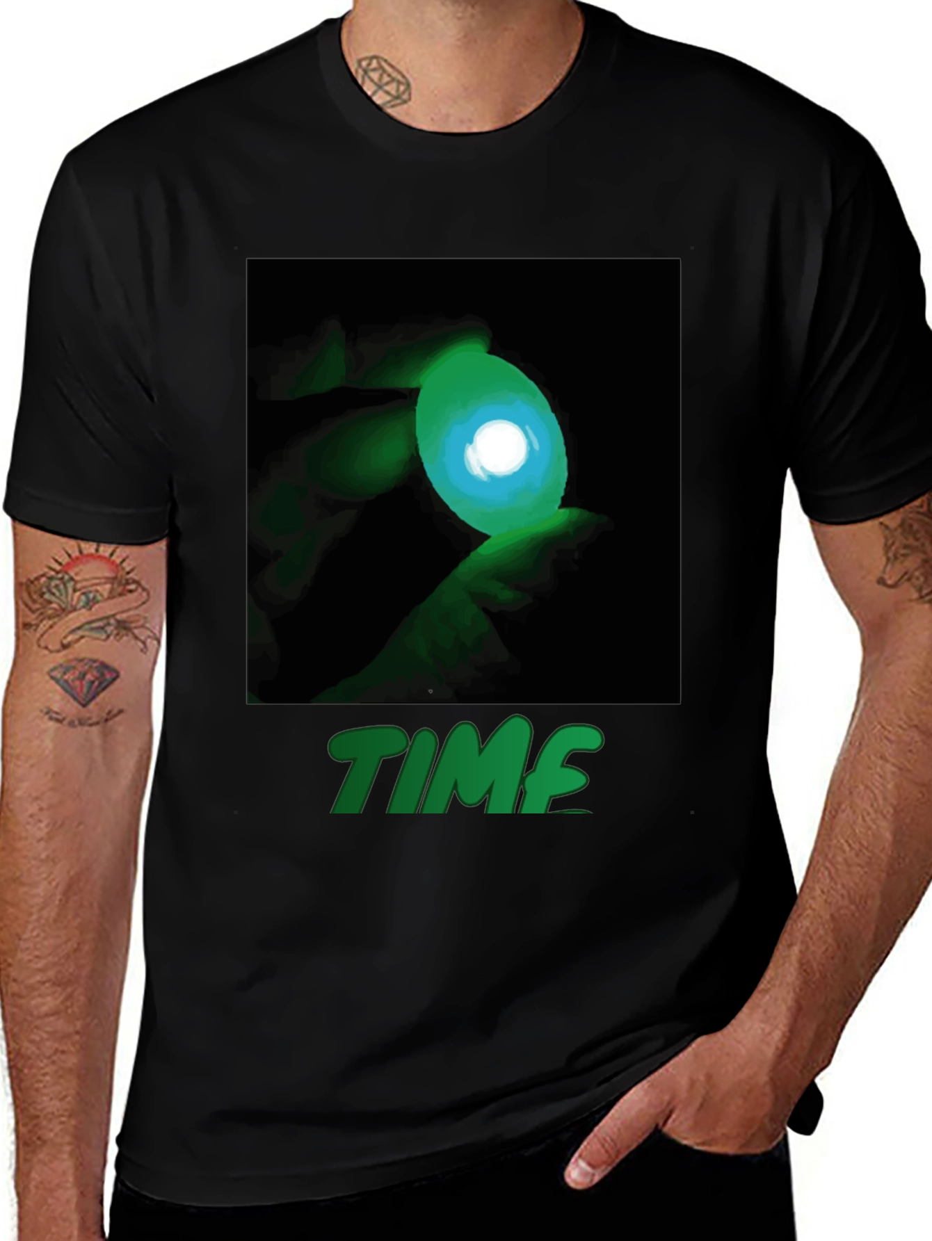 Time Eye Graphic Black Tee