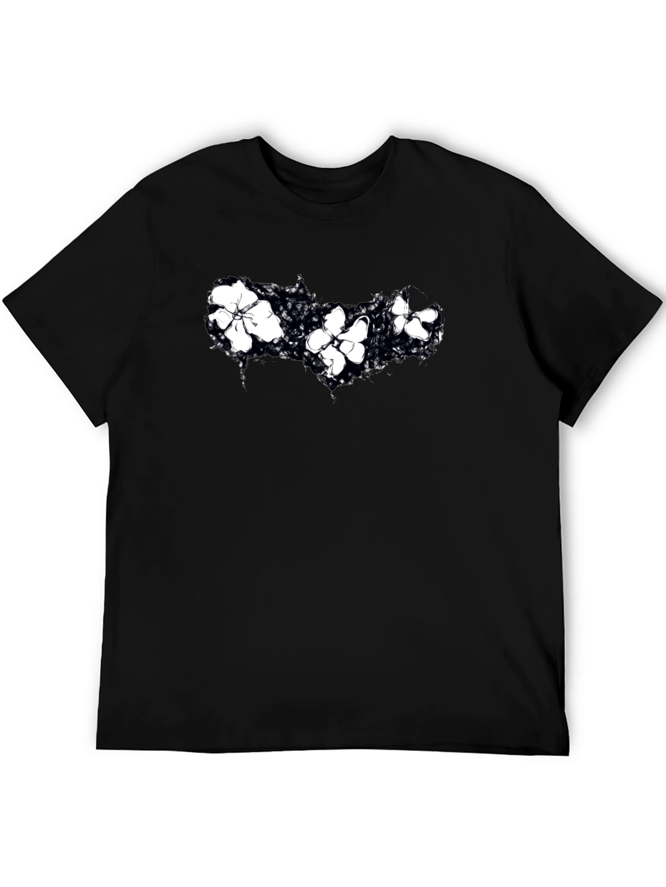 Floral Graphic Black T-Shirt