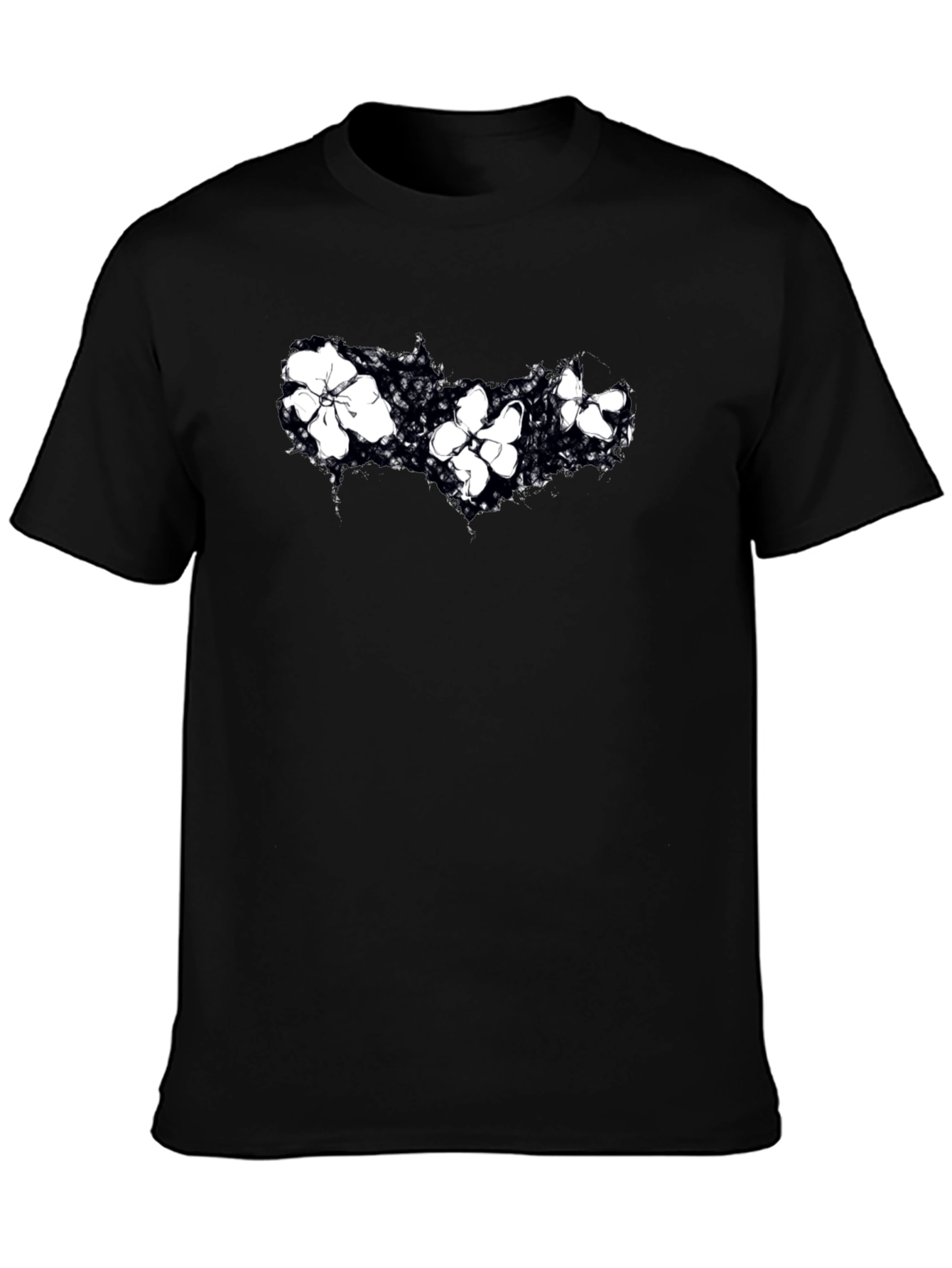 Floral Graphic Black T-Shirt