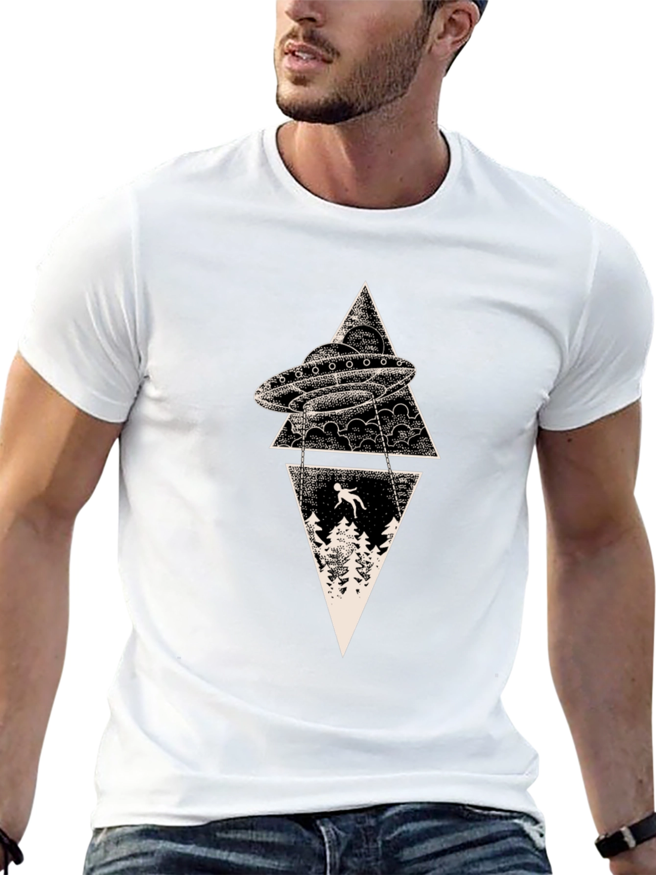 UFO Abduction T-Shirt - Graphic Print Tee