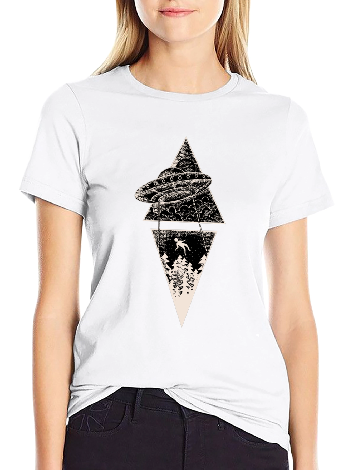 UFO Abduction T-Shirt - Graphic Print Tee