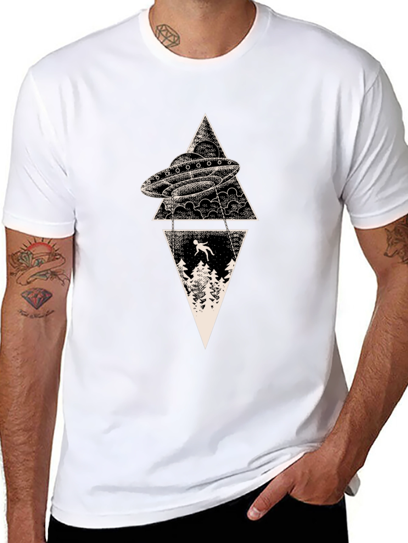 UFO Abduction T-Shirt - Graphic Print Tee