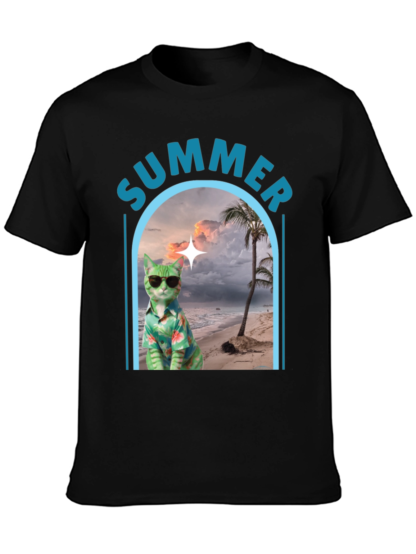 Summer Cat Beach T-Shirt