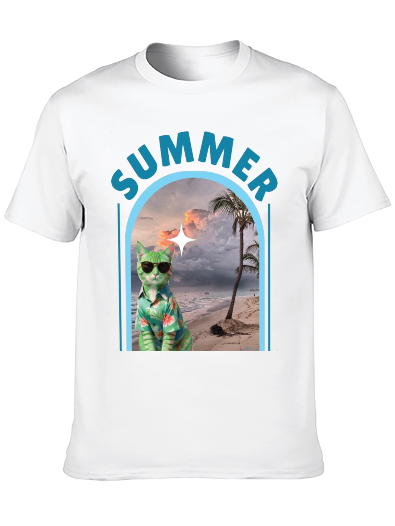Summer Cat Beach T-Shirt