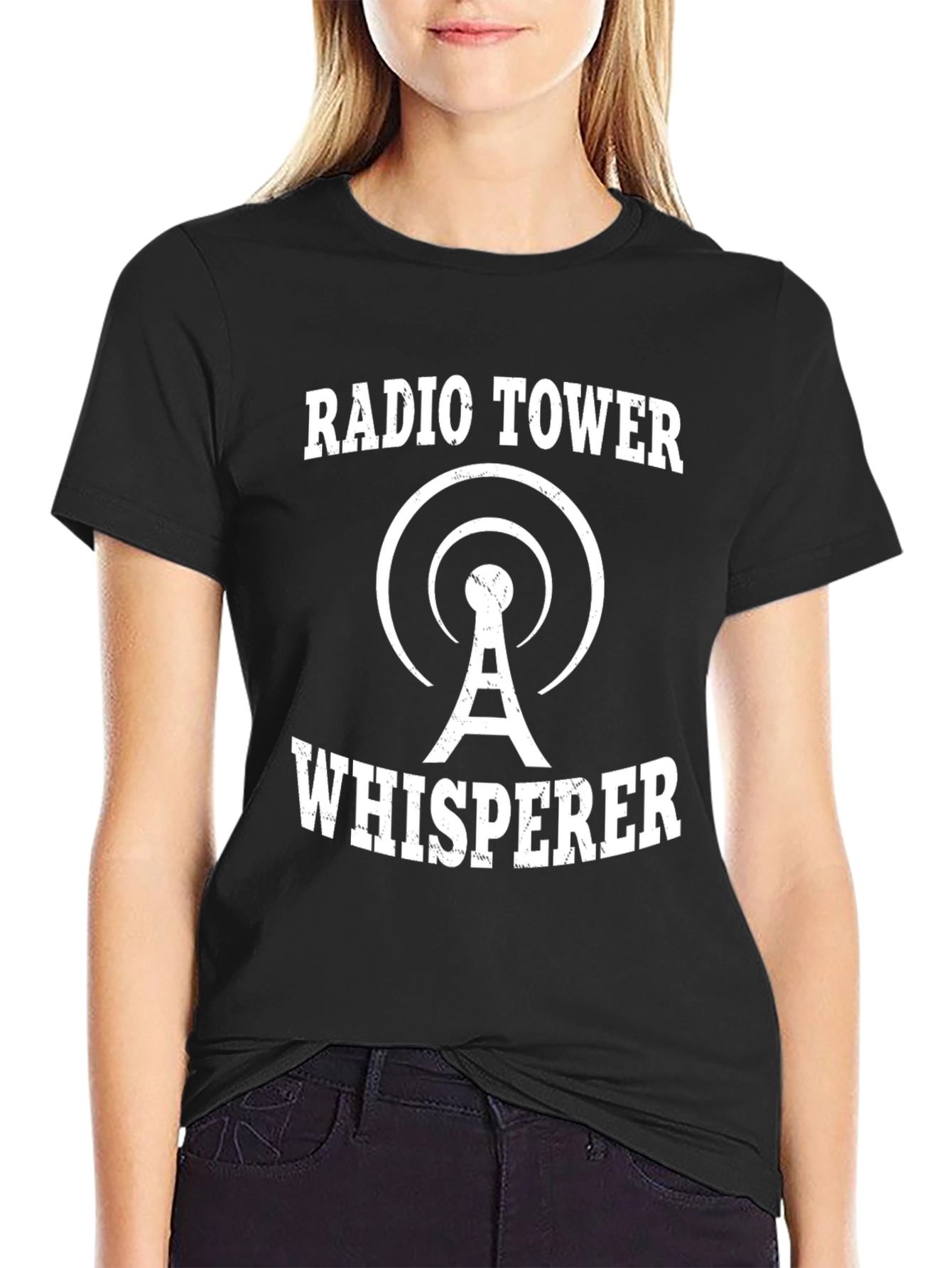 Radio Tower Whisperer Black T-Shirt