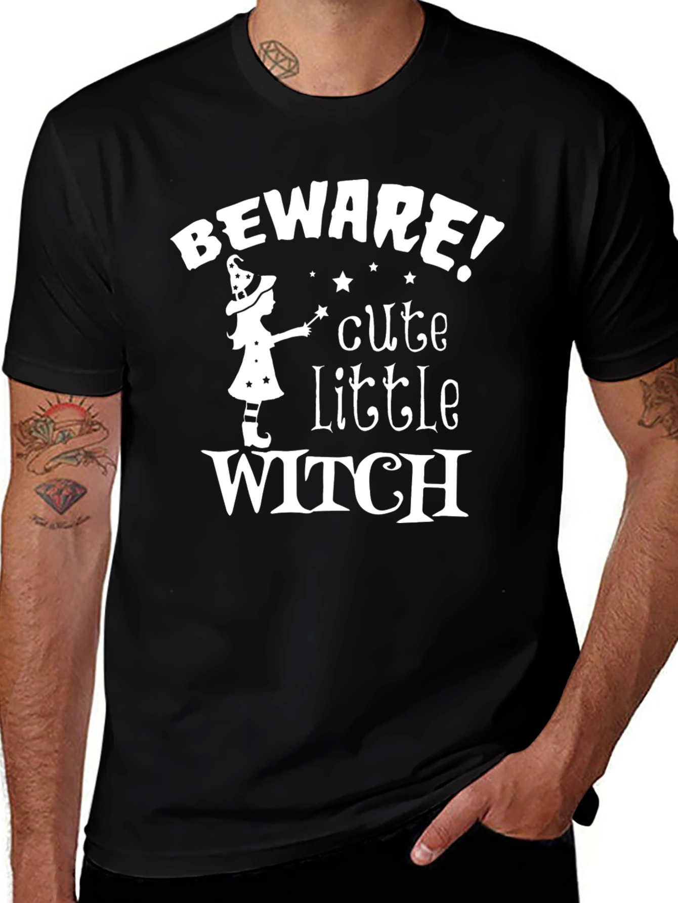Beware Cute Little Witch T-Shirt - Halloween