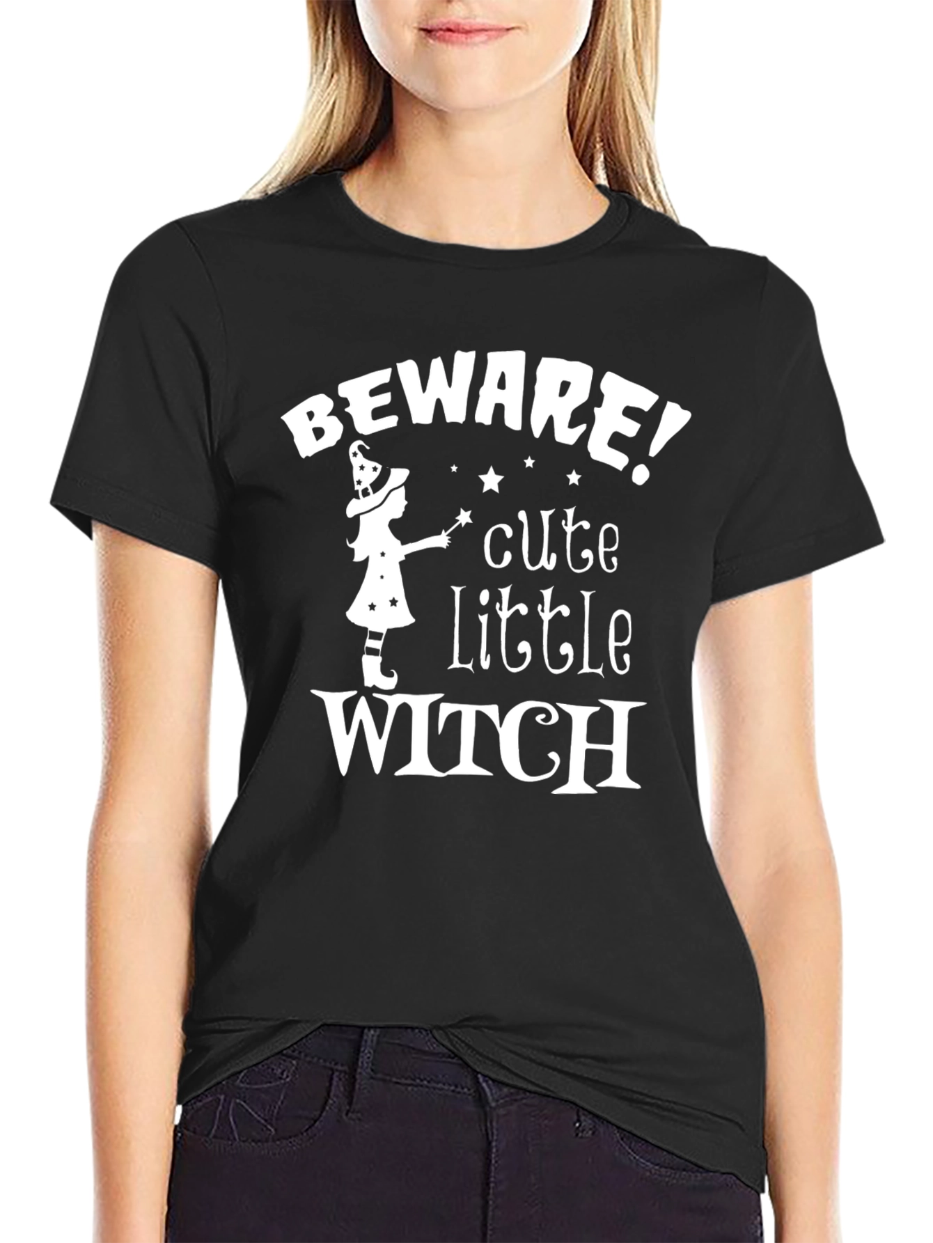 Beware Cute Little Witch T-Shirt - Halloween