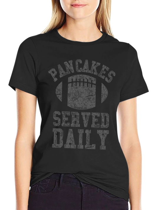 Pancakes Served Daily Football Graphic Tee