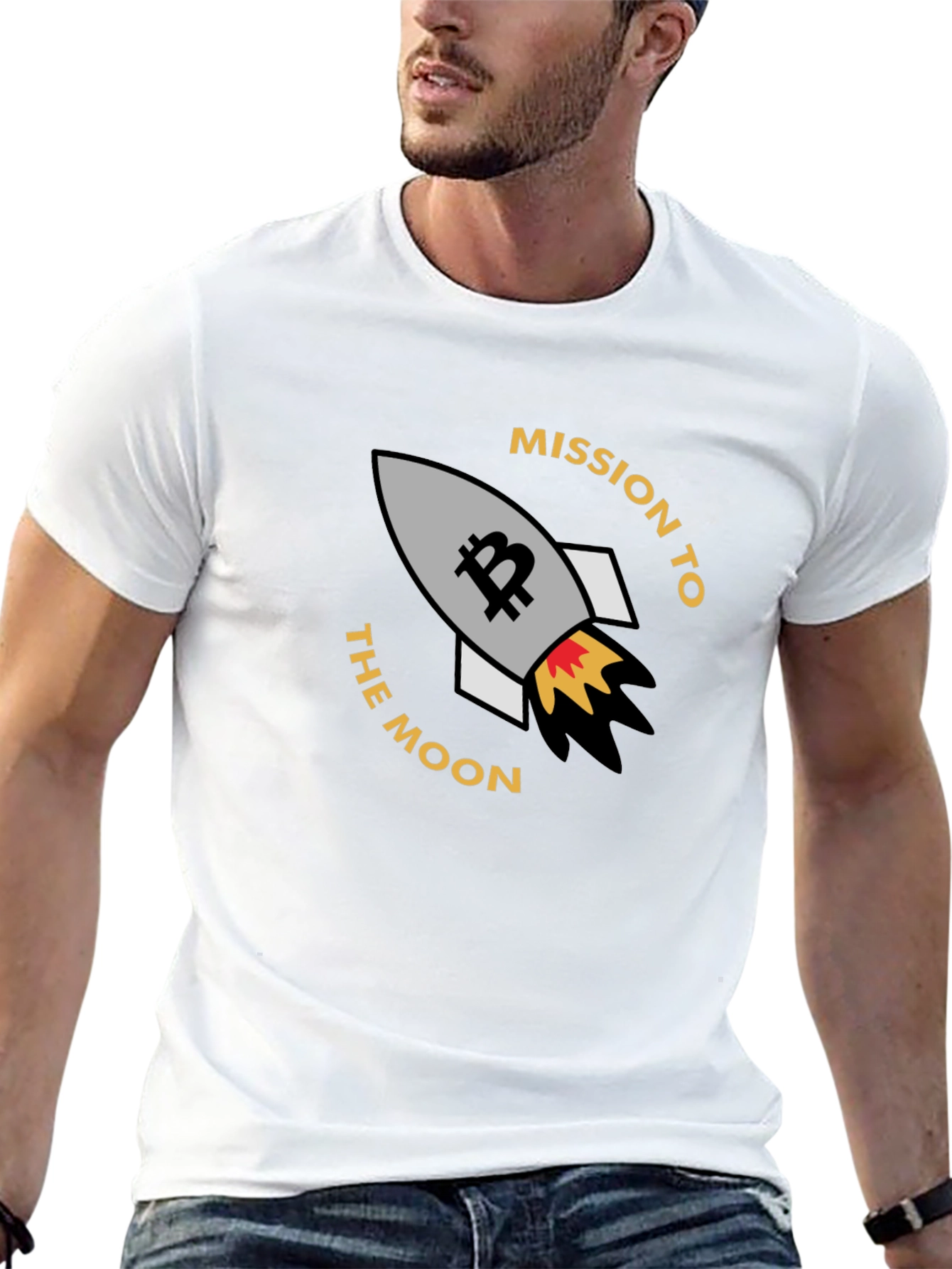 Bitcoin Mission To The Moon Black T-Shirt