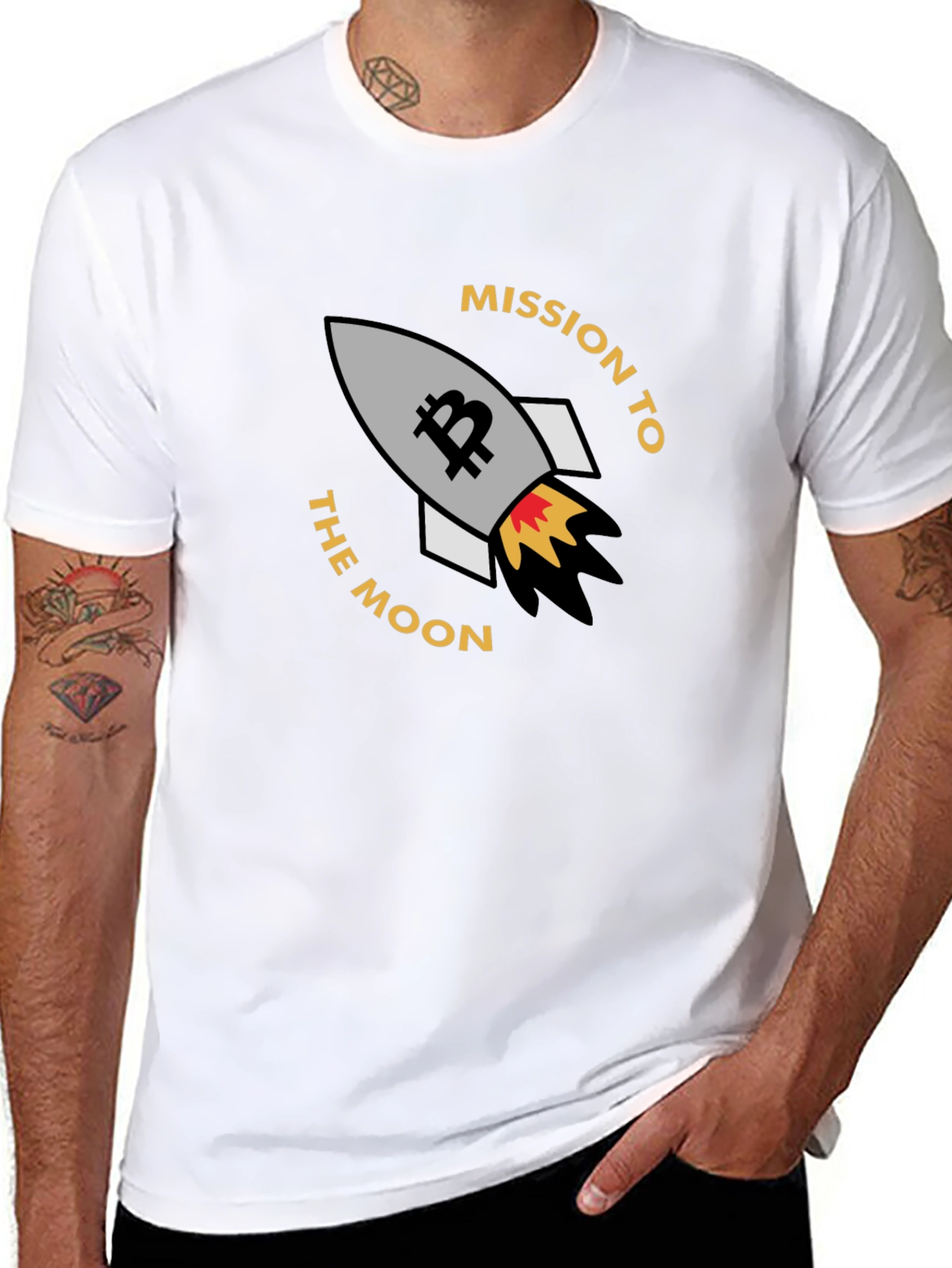 Bitcoin Mission To The Moon Black T-Shirt
