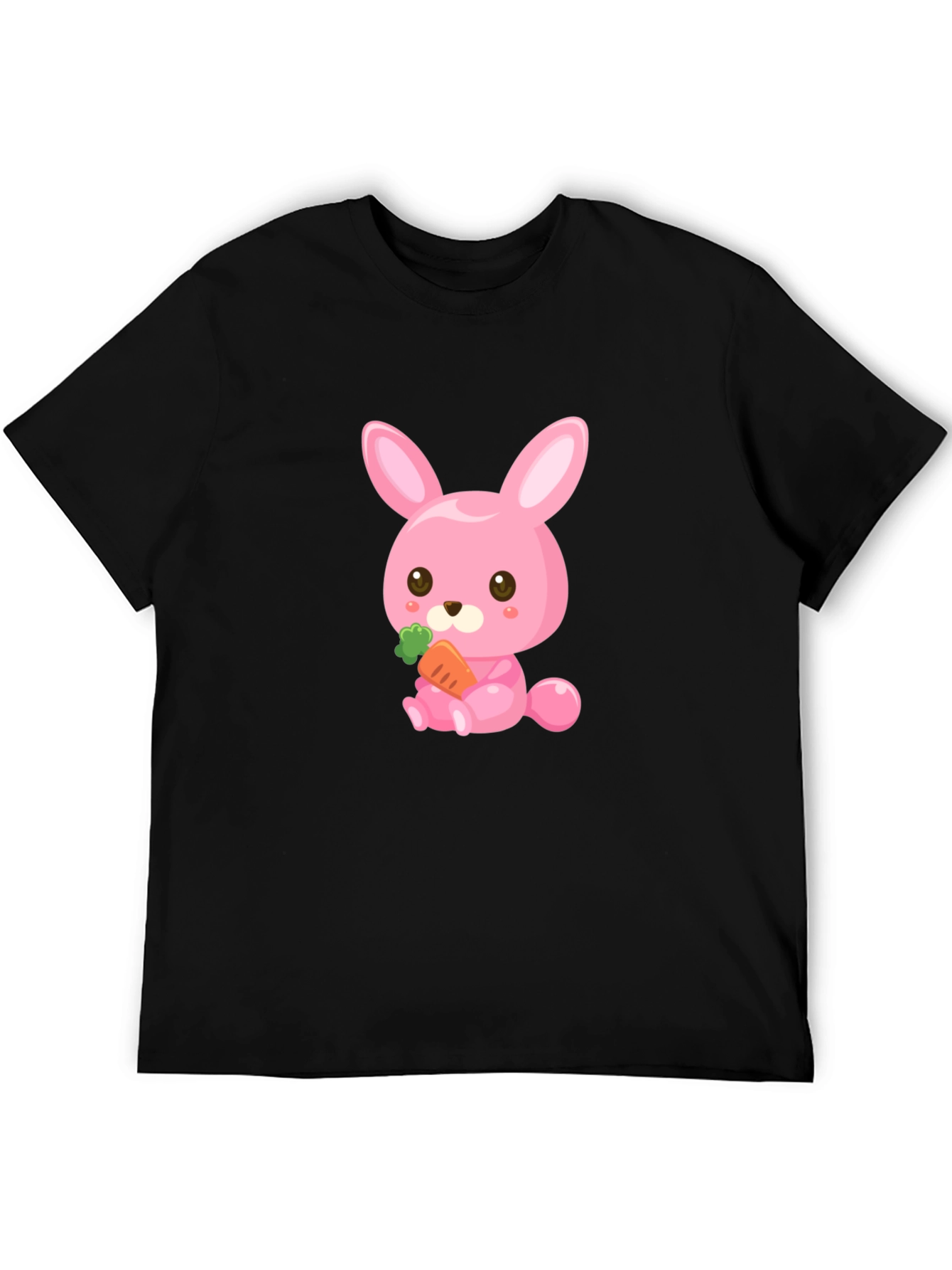 Cute Pink Bunny with Carrot Graphic Tee