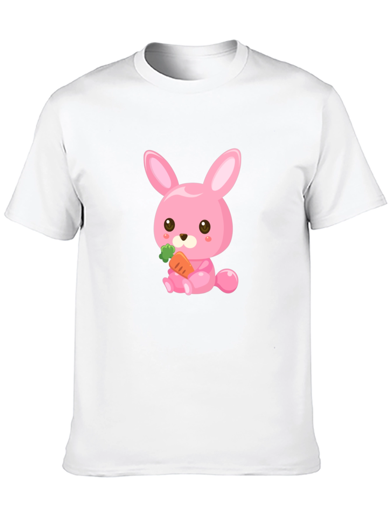 Cute Pink Bunny with Carrot Graphic Tee