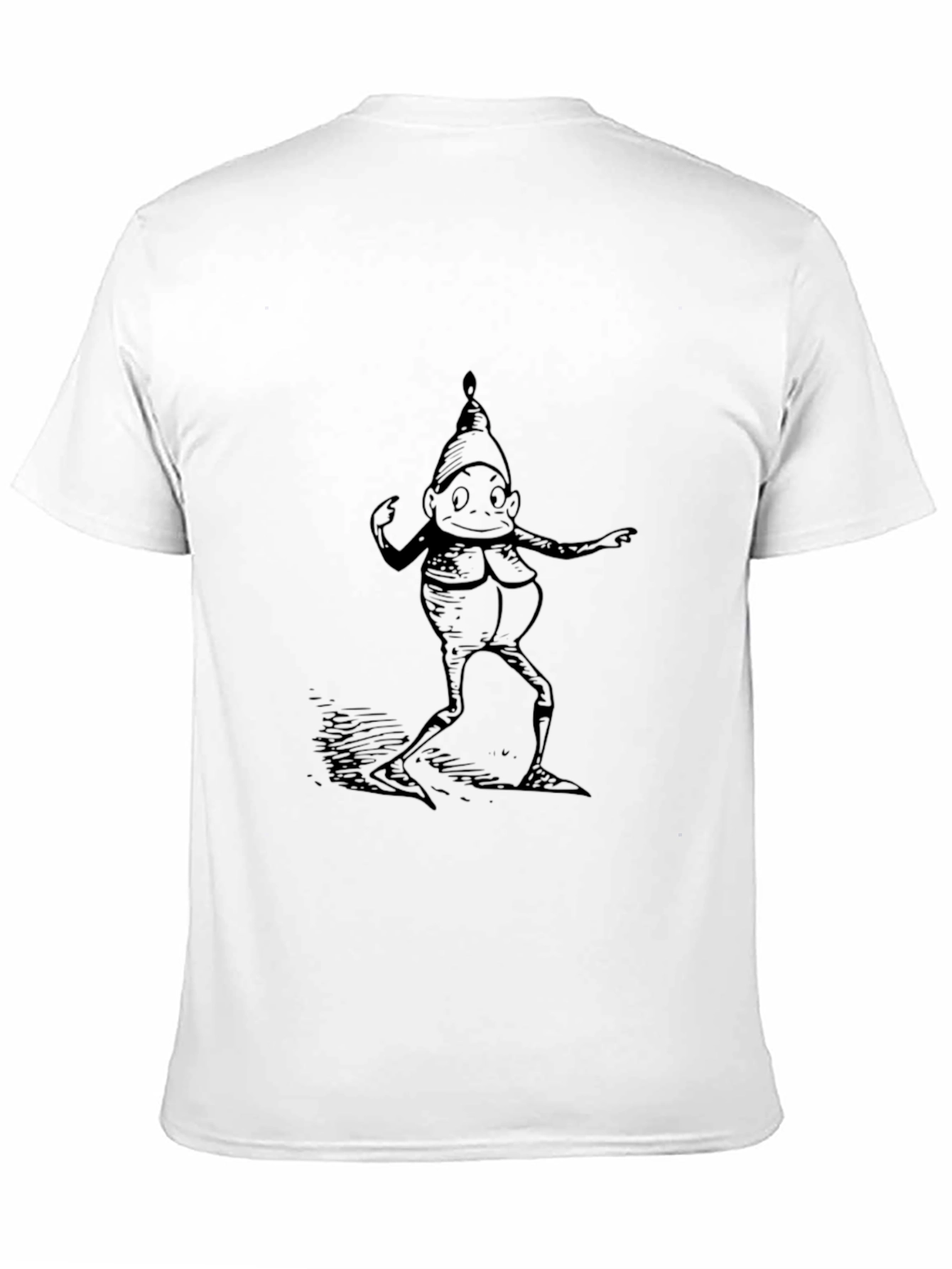 Whimsical Elf Graphic Tee - Black Cotton T-Shirt