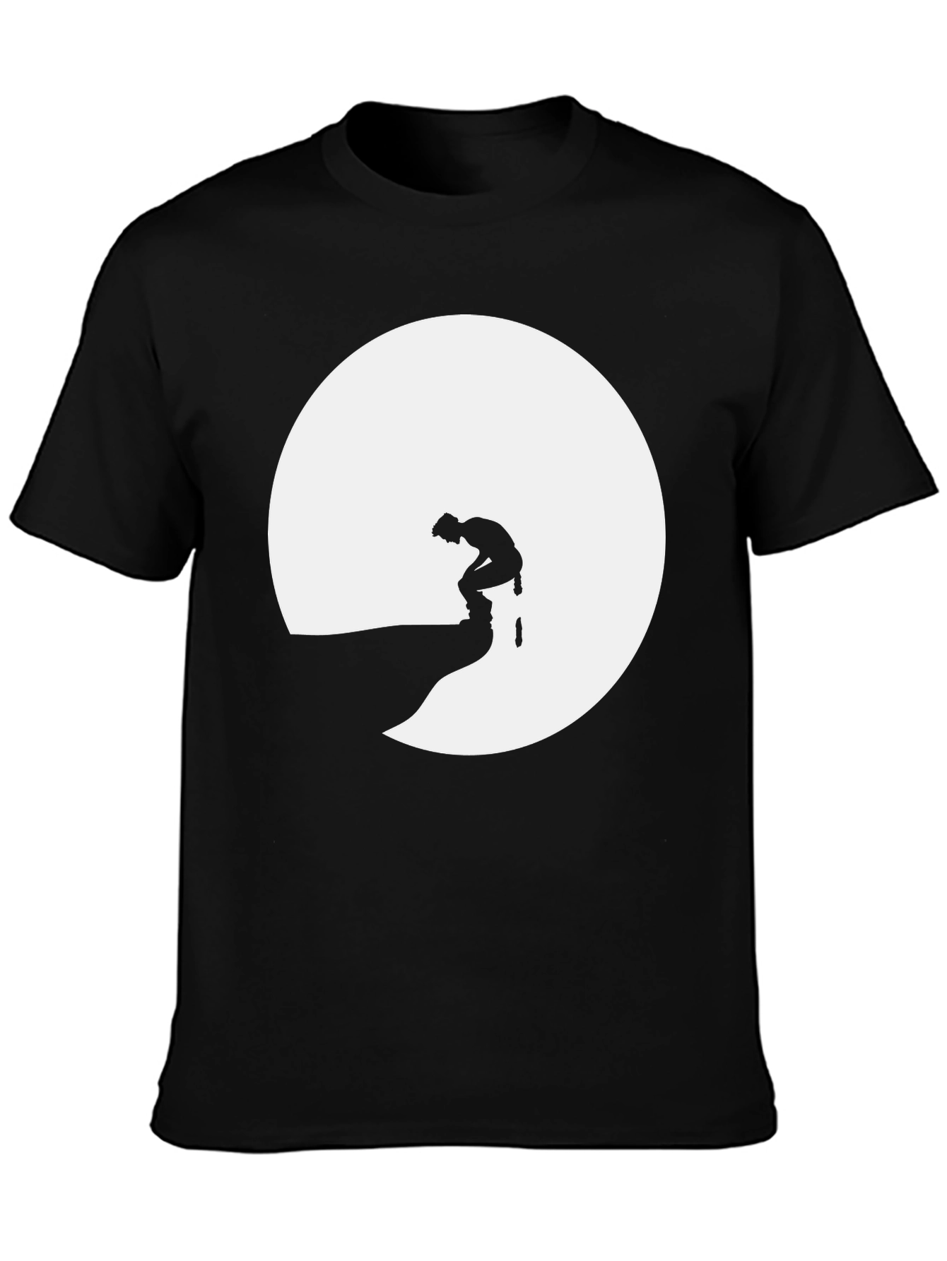 Silhouette Graphic Tee - Black Crew Neck T-Shirt